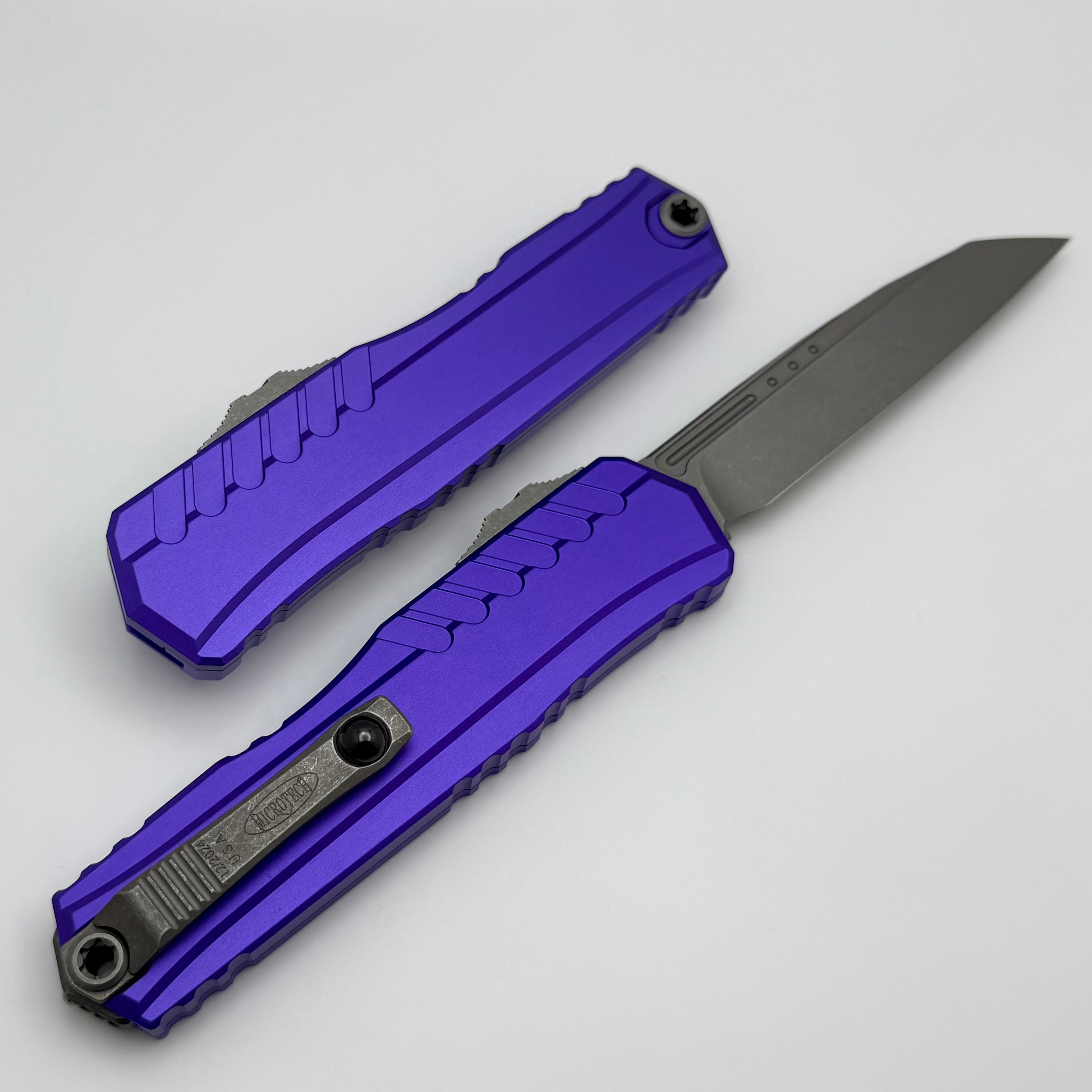 Microtech Cypher II S/E Apocalyptic - Premium Tactical Knife with Purple Handle