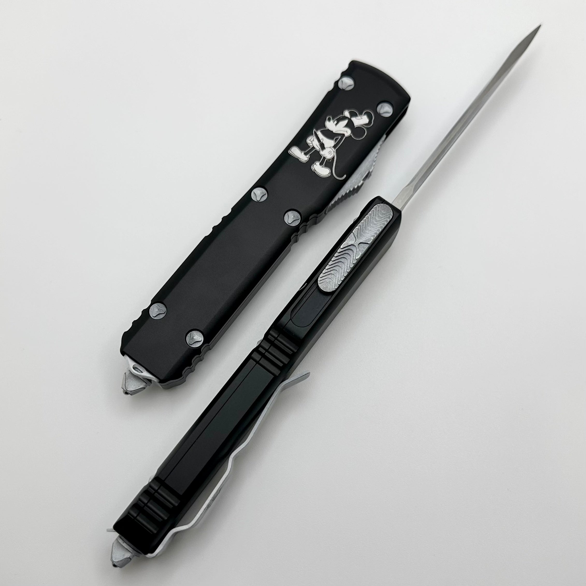 Microtech Ultratech Steamboat Willie Premium Tactical Knife - Dirty White Single Edge