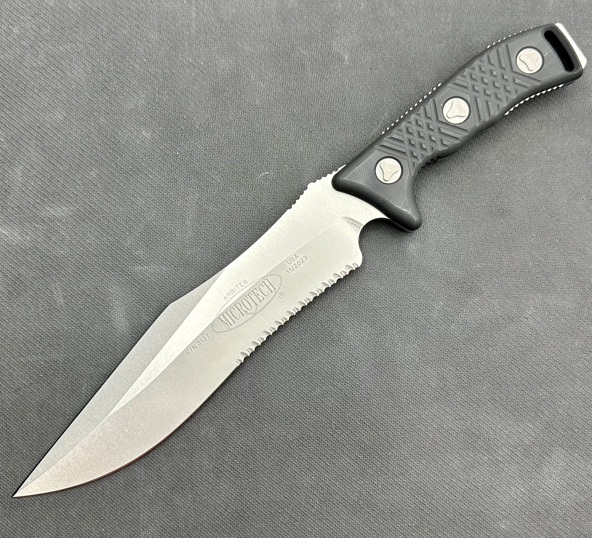 Microtech Arbiter Stonewash Premium Fixed Blade Knife - Ultimate Outdoor Tool