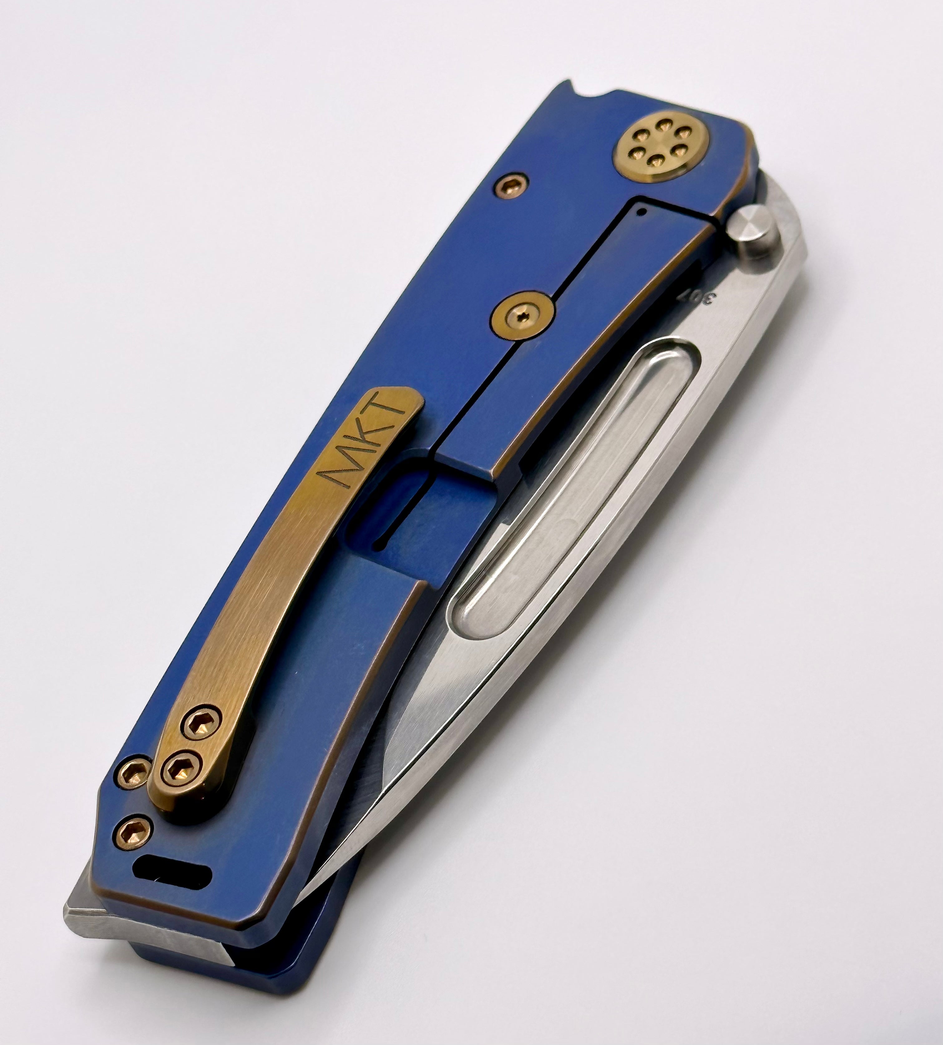 Medford Marauder H: Premium Old School Blue with Bronze Pinstripe & S45VN Blade