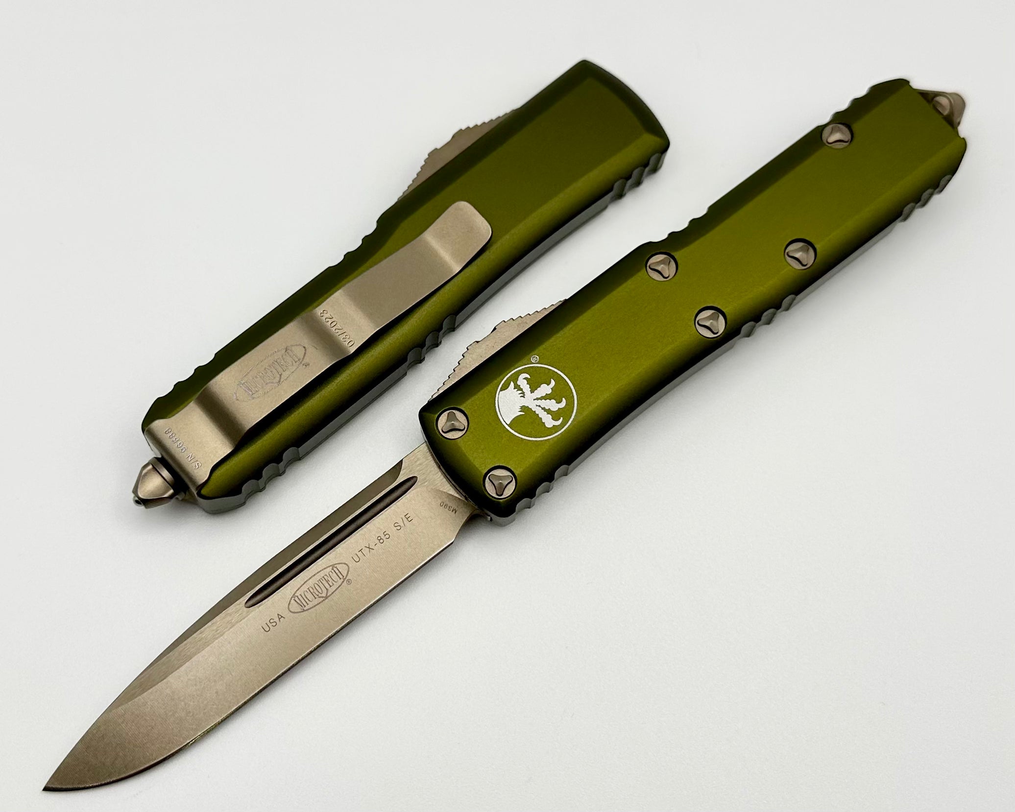 Premium Microtech UTX-85 Tactical Knife - OD Green Bronze