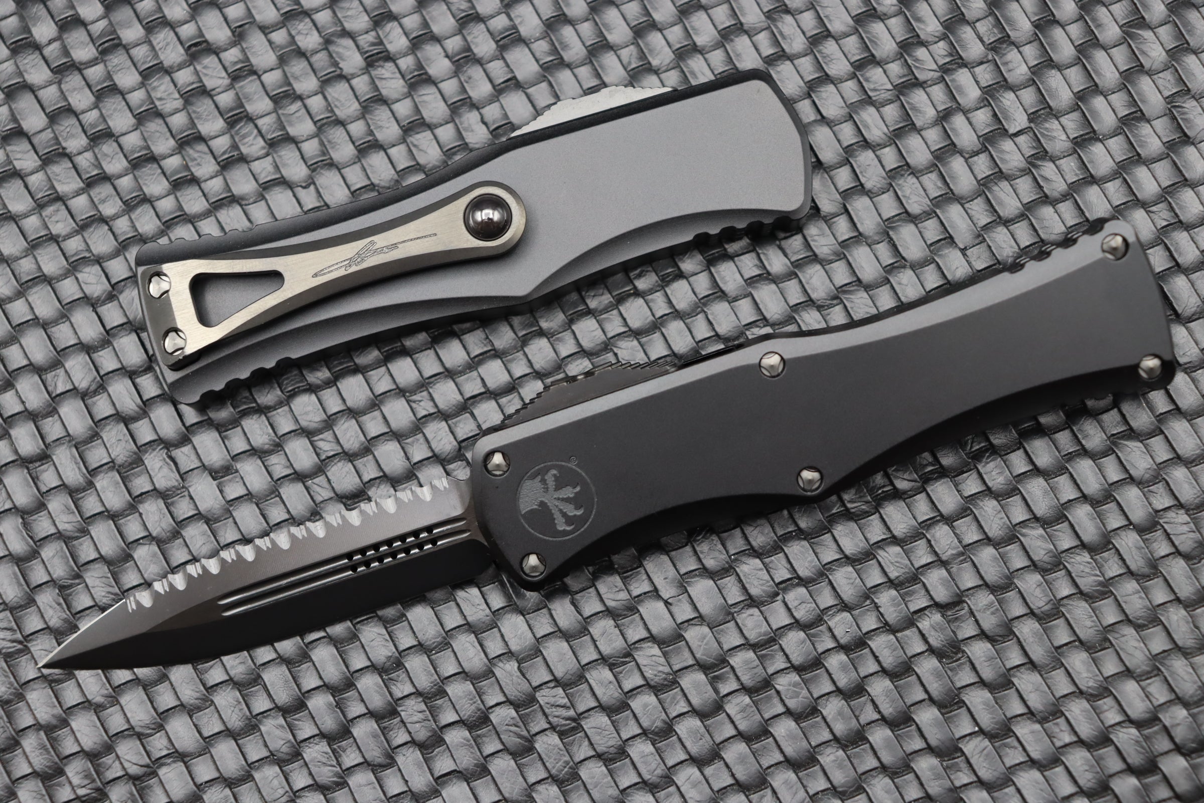 Premium Microtech Hera Shadow DLC Double Edge Serrated Knife - Ultimate Tactical EDC