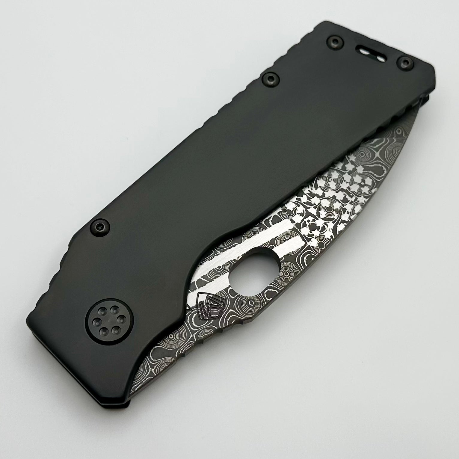 Premium Medford TFF-1 Chad Nichols Damascus USA Flag Knife - Ultimate Tactical Design with DLC Coating