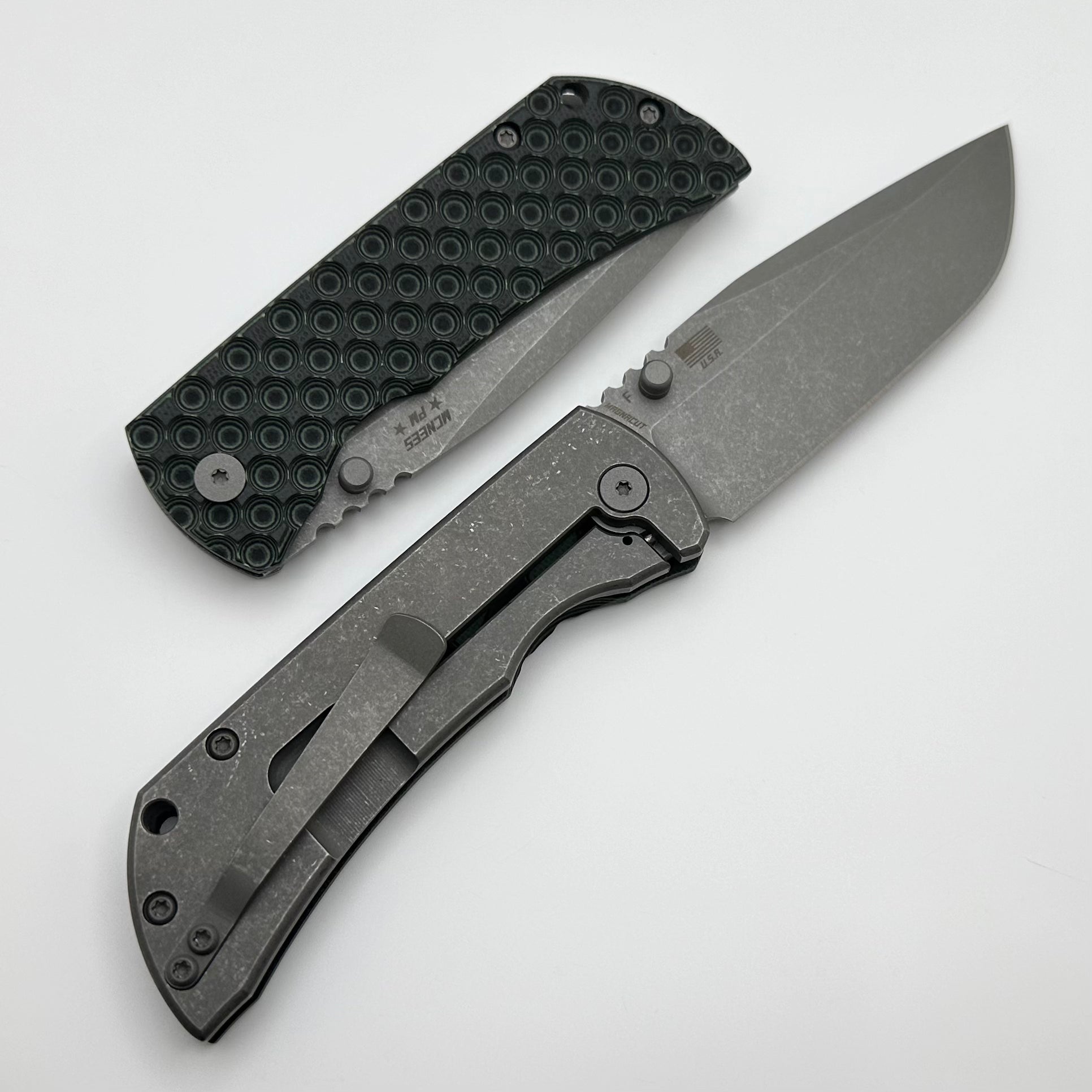 McNees Ultimate Machined Mac 2 3.5 Gen 2 Folding Knife - Atomic Green/Black G-10 & Titanium with MagnaCut Steel