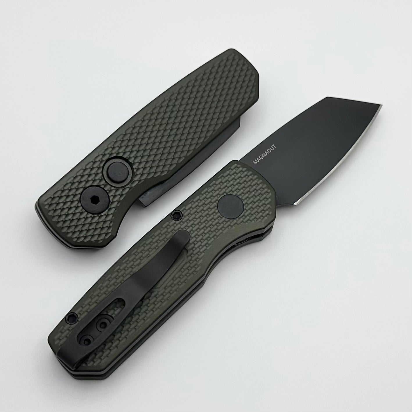 Pro-Tech Runt 5 Green Handle DLC MagnaCut Reverse Tanto - Ultimate EDC Knife