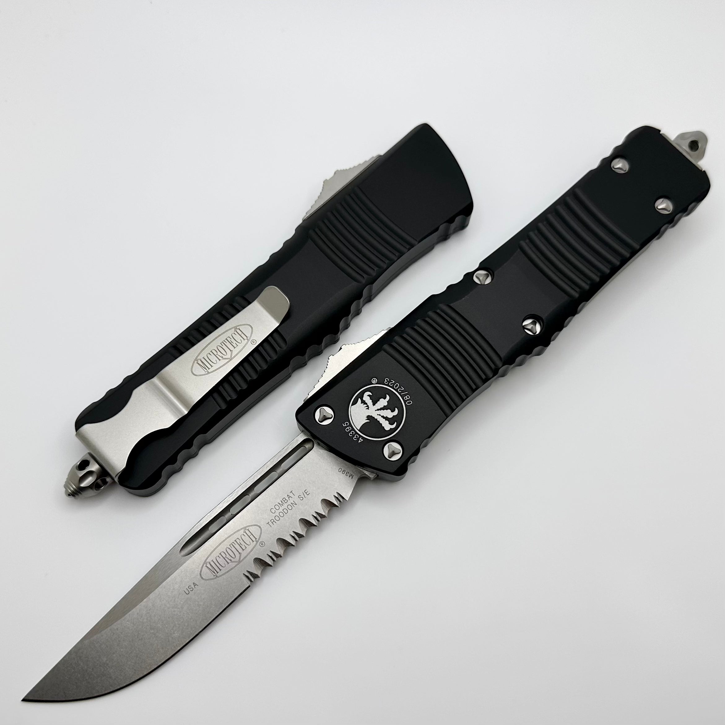 Microtech Combat Troodon Premium Tactical OTF Knife - Stonewash & Black Finish