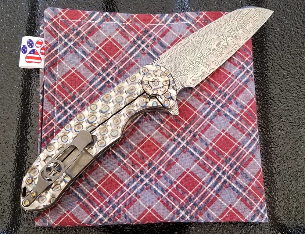 Premium Large F3 Damasteel Knife - Torched Edition