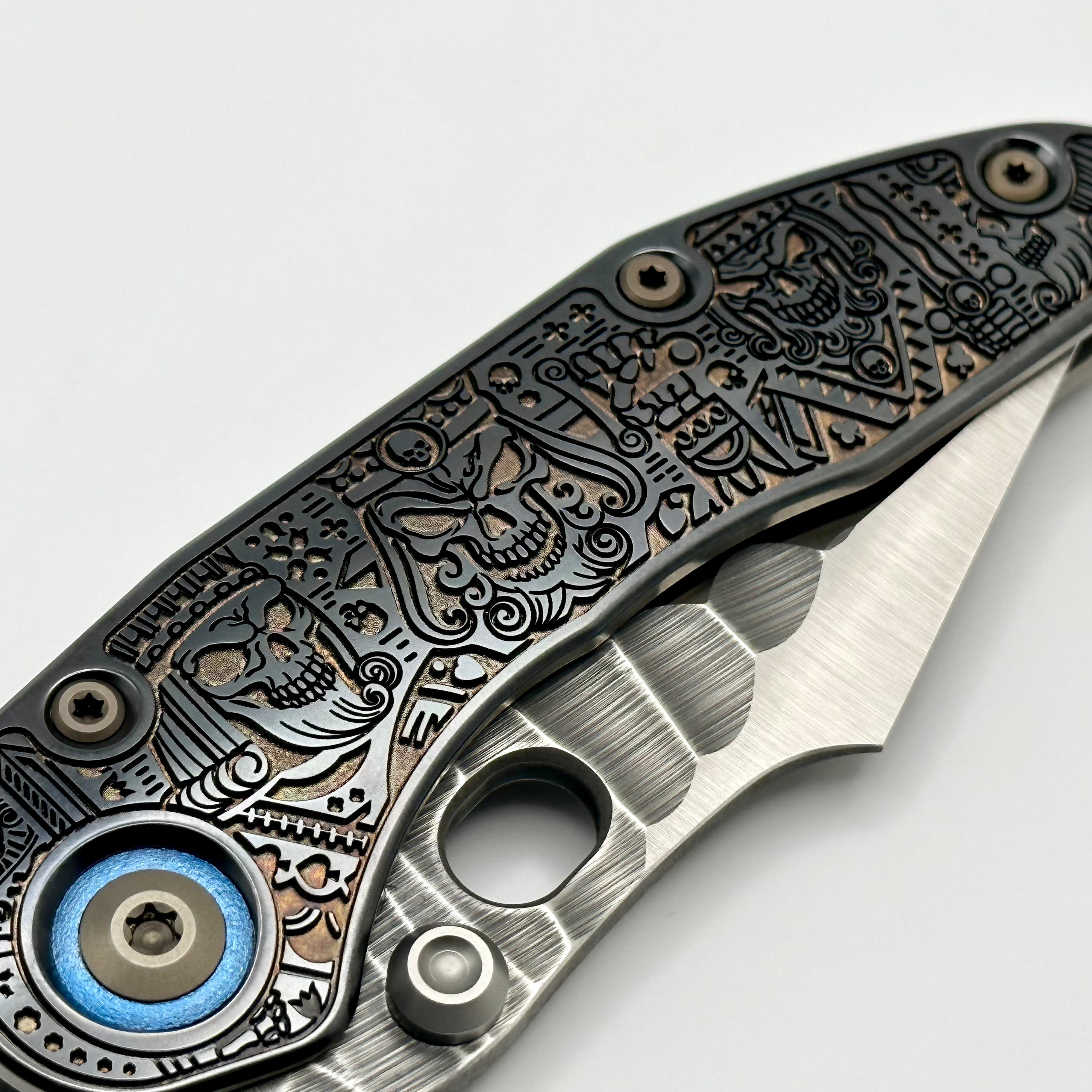 Borka Blades Ultimate Custom Kingsman Stitch Knife - Premium Black Hula Rootbeer Finish