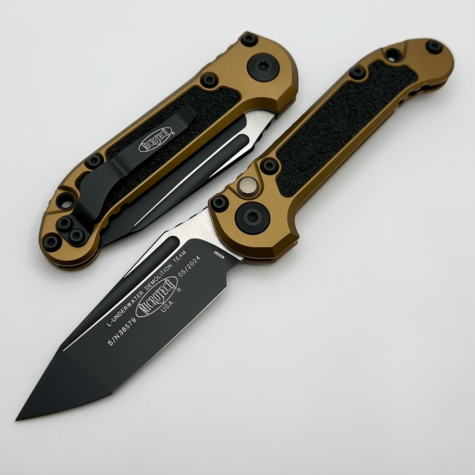 Microtech LUDT Gen III Tanto Tactical Knife - Black Blade with Tan Handle