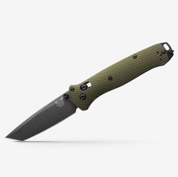 Benchmade Bailout Premium Gray M4 Tanto Knife with Olive Aluminum Scales - Ultimate Tactical EDC