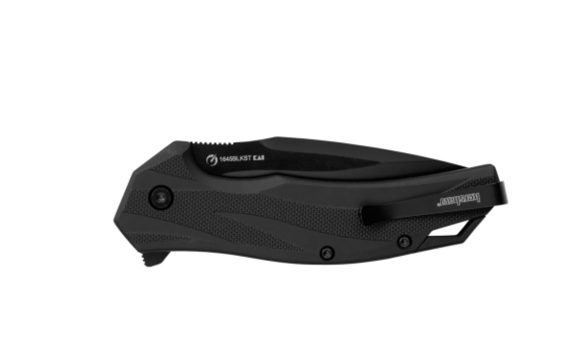 Kershaw Lateral Black Serrated Flipper 1645BLKST - Premium Everyday Carry Work Knife