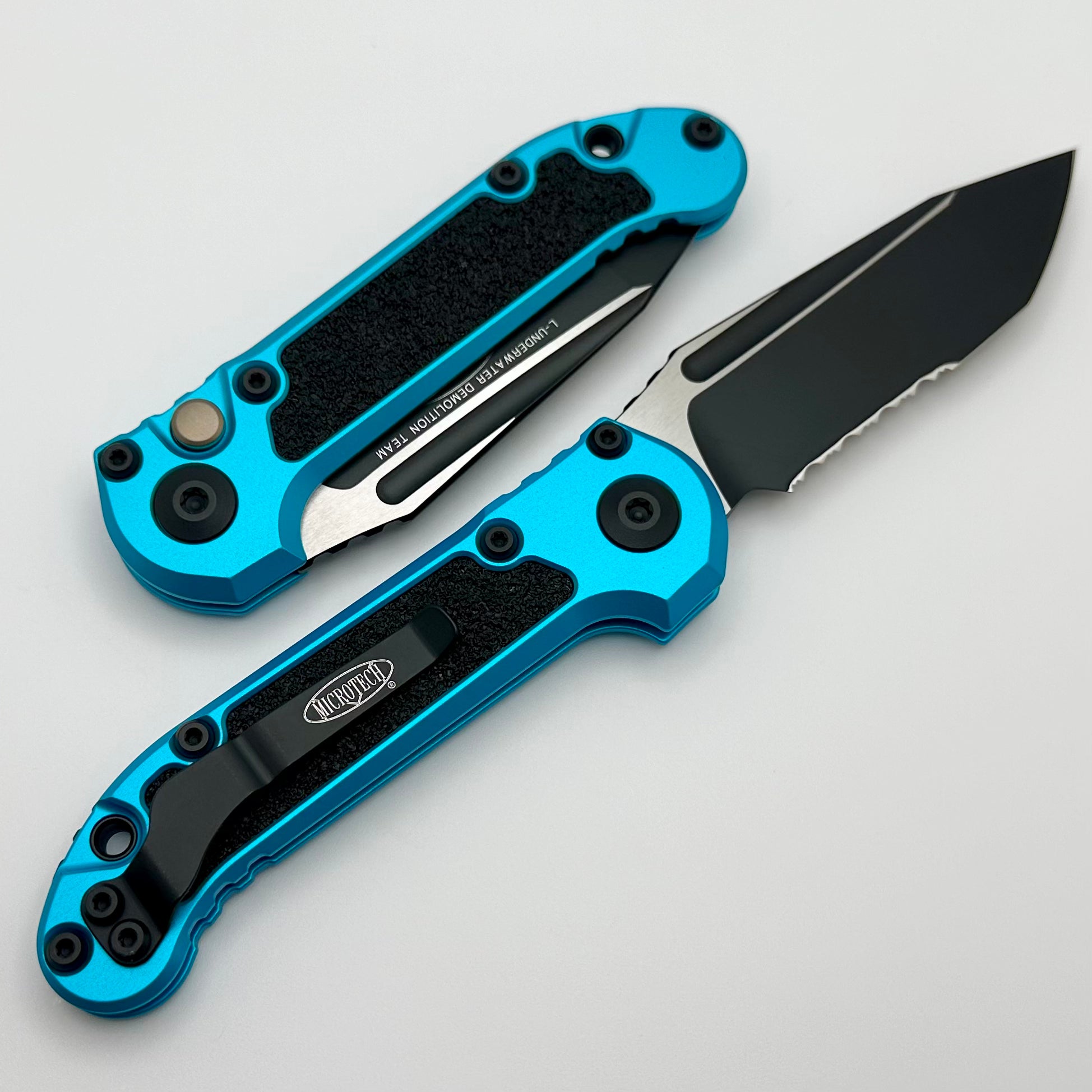 Microtech LUDT Gen III Tanto Tactical Knife - Black & Turquoise