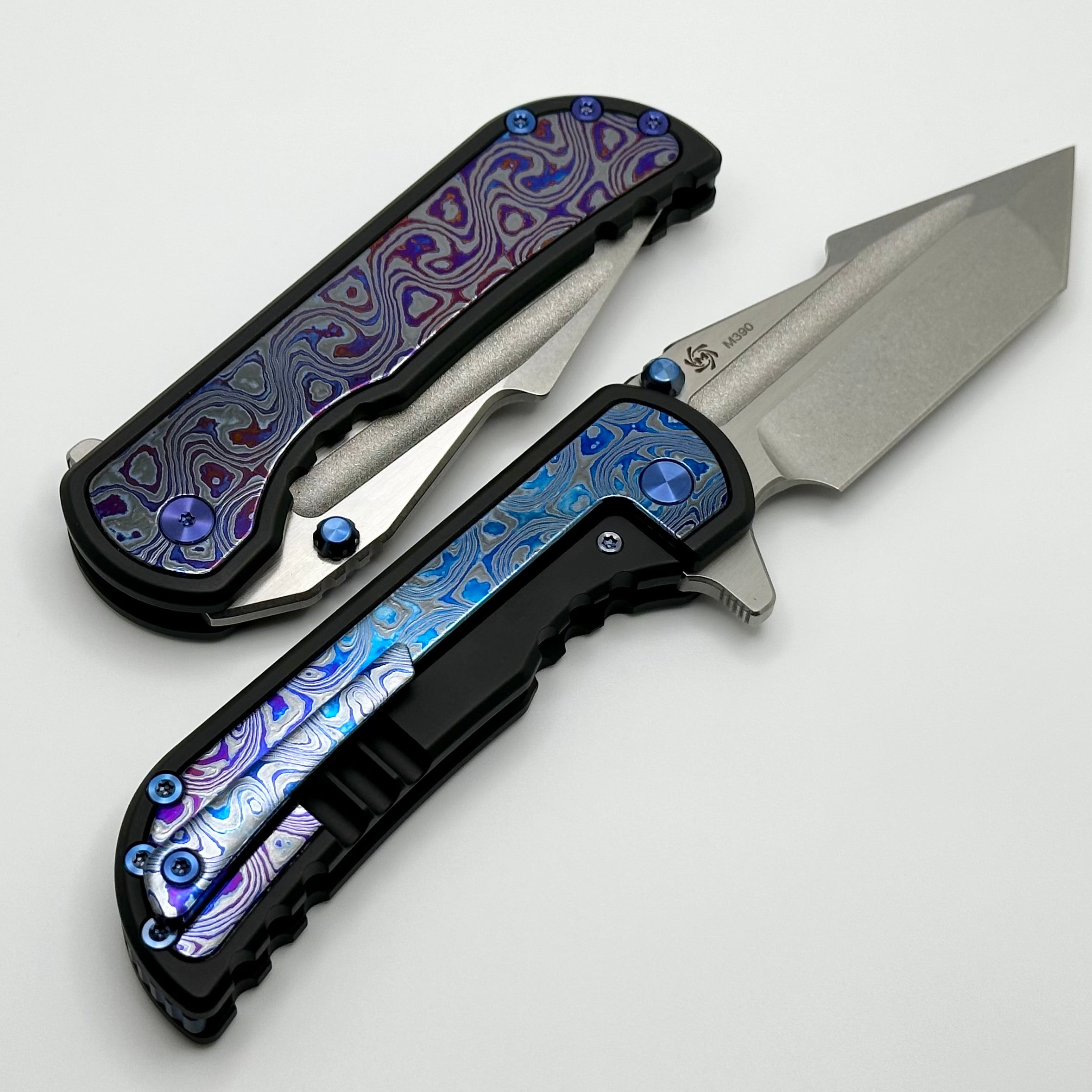 Mechforce Alphahunter Apocalypse Folding Knife - Premium Black Timascus & M390 Steel