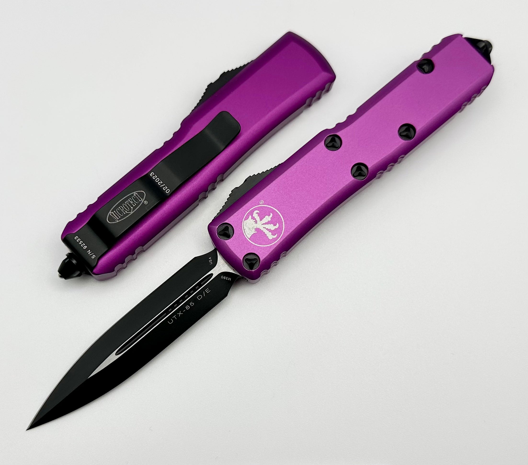 Microtech UTX-85 Double Edge Tactical Knife - Black & Violet