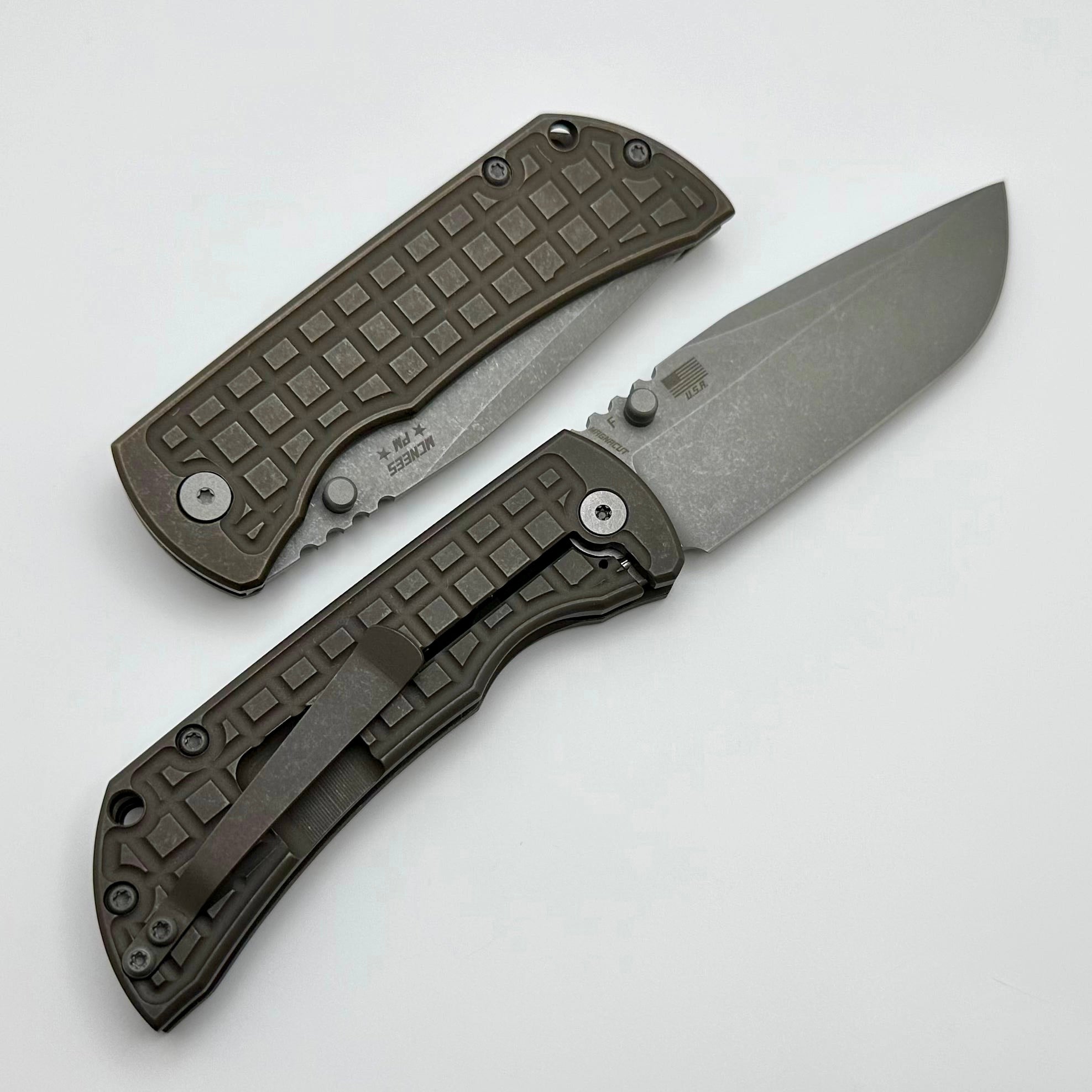 McNees Ultimate Machined Mac 2 3.5 Gen 2 F Atomic Bronze Frag Knife with MagnaCut Steel