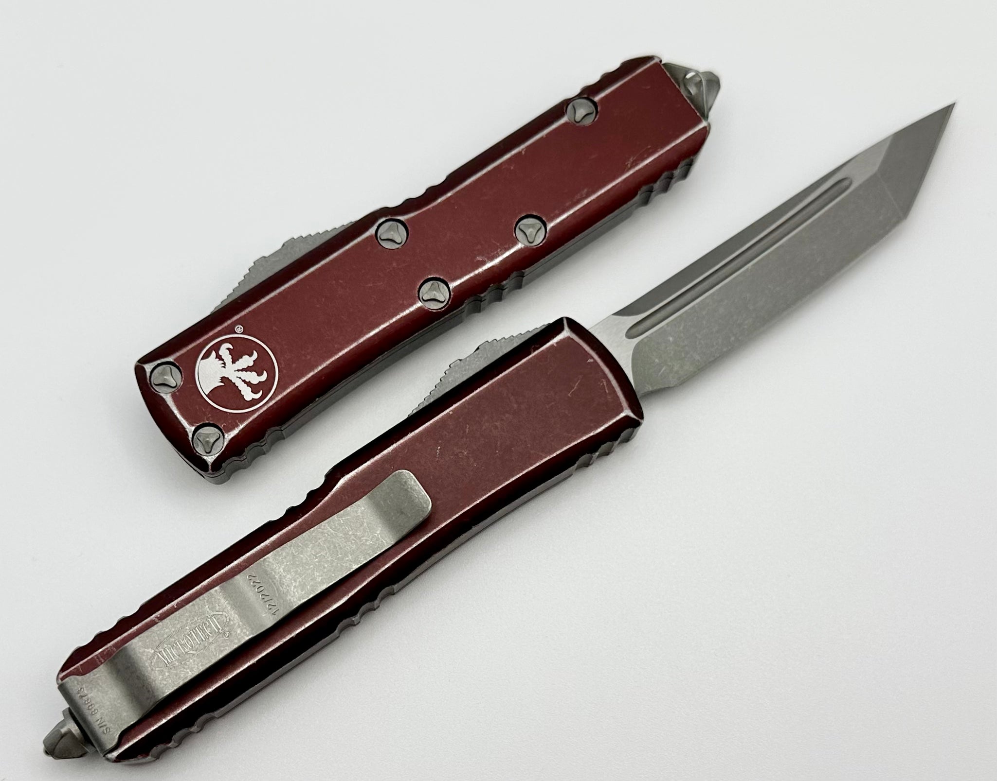 Premium Microtech UTX-85 Tanto Apocalyptic Knife - Distressed Merlot Edition