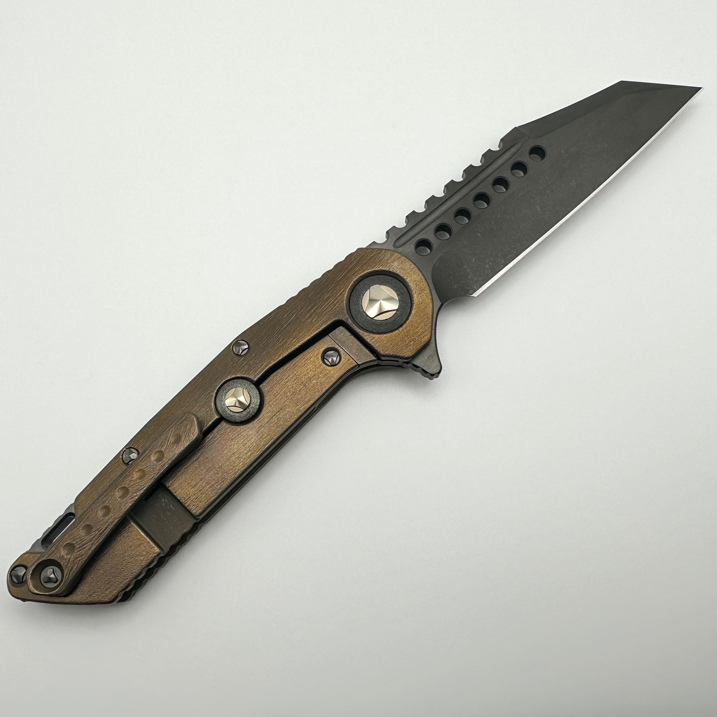 Premium Marfione Custom Warhound DLC Two-Tone Apocalyptic Knife with Bronze Bark Titanium