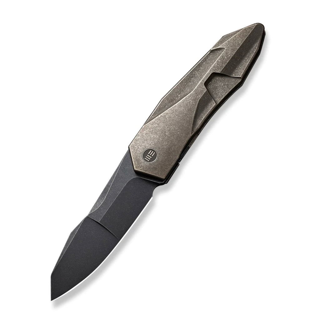 We Knife Ultimate Flipper: Bronze Integral Titanium Handle & Black Stonewash 20CV WE22028-3