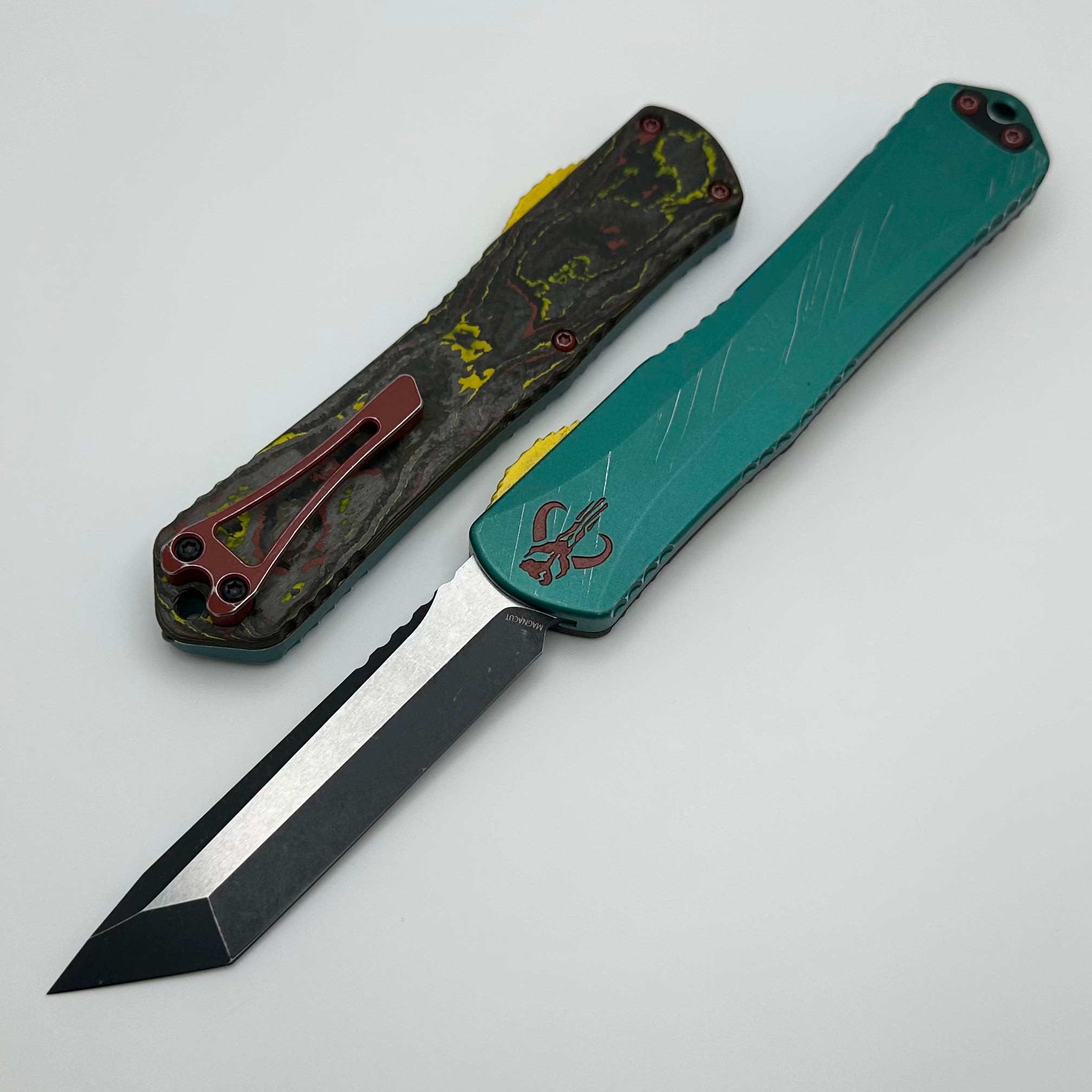 Heretic Knives Manticore X Bounty Hunter Tanto OTF Knife - Premium Two-Tone Design