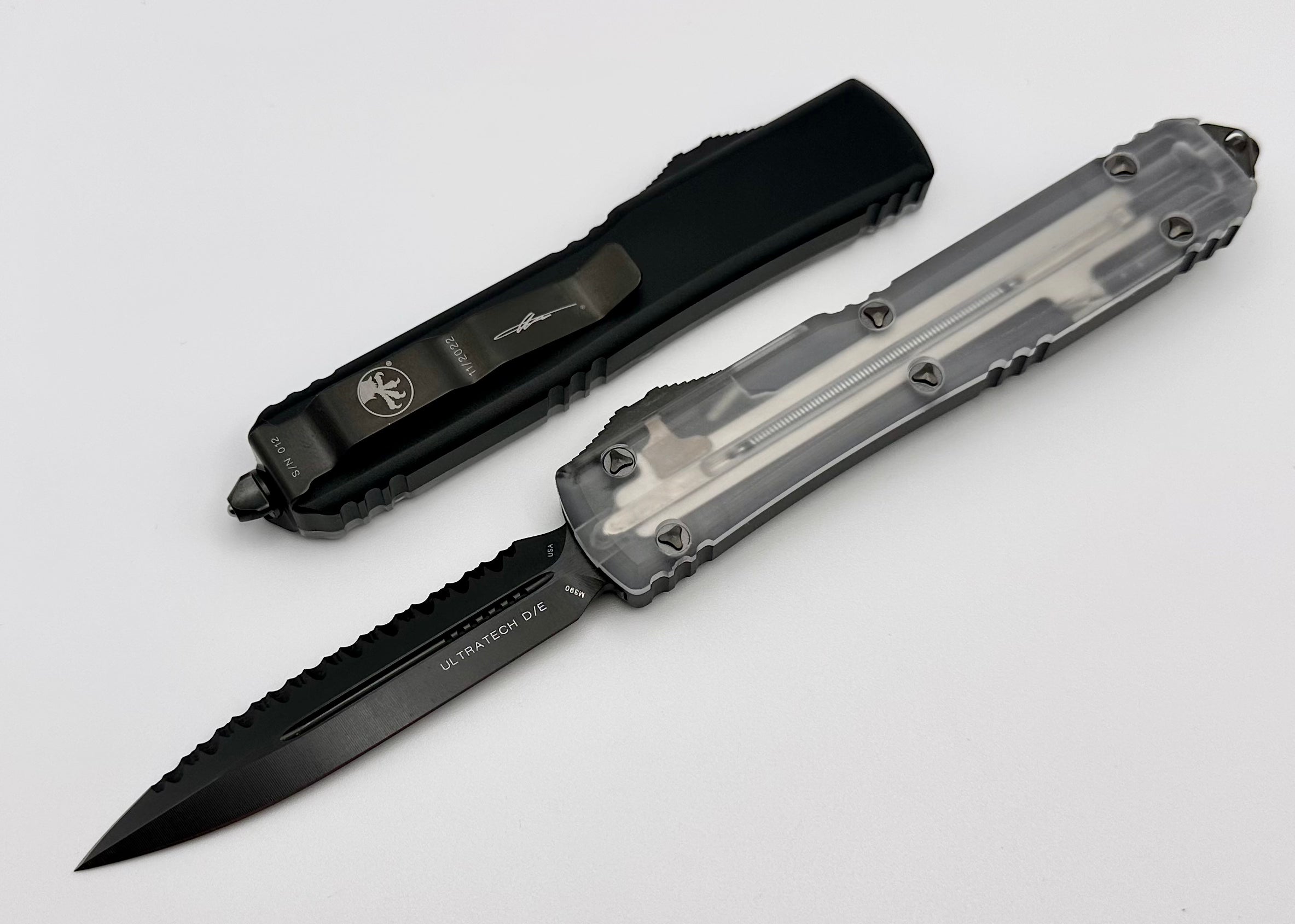 Microtech Ultratech Clear Top DLC - Premium Tactical OTF Knife