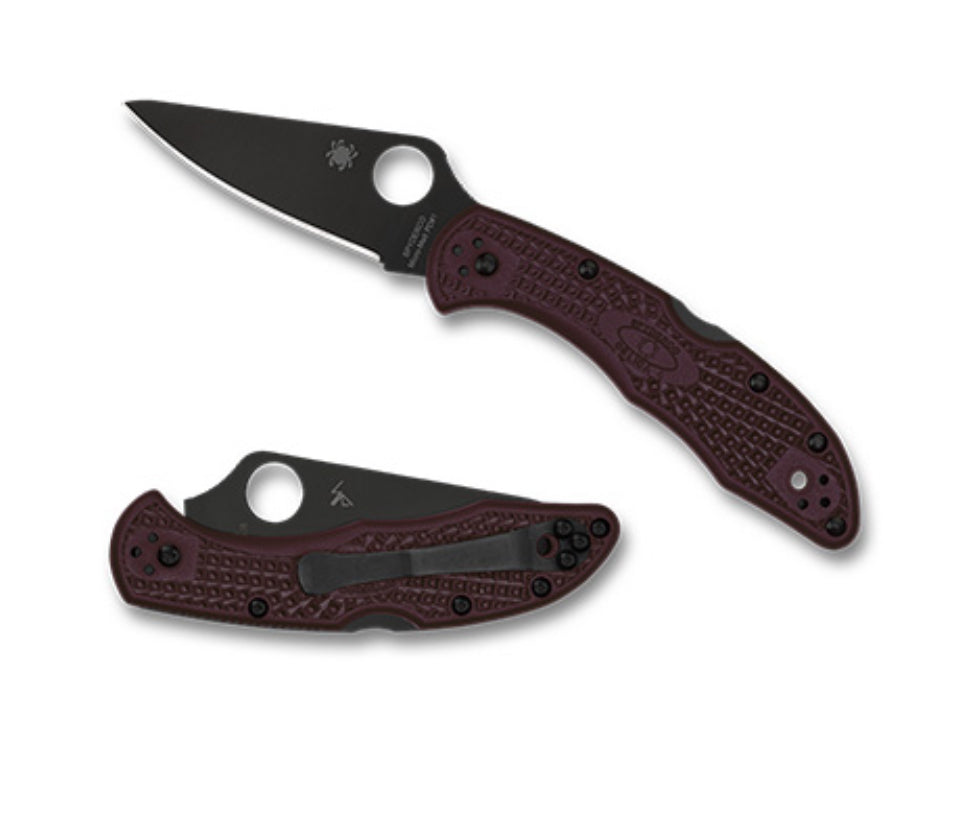 Spyderco Delica 4 Ultimate Micro-Melt PD#1 Knife - Burgundy FRN Sprint Run