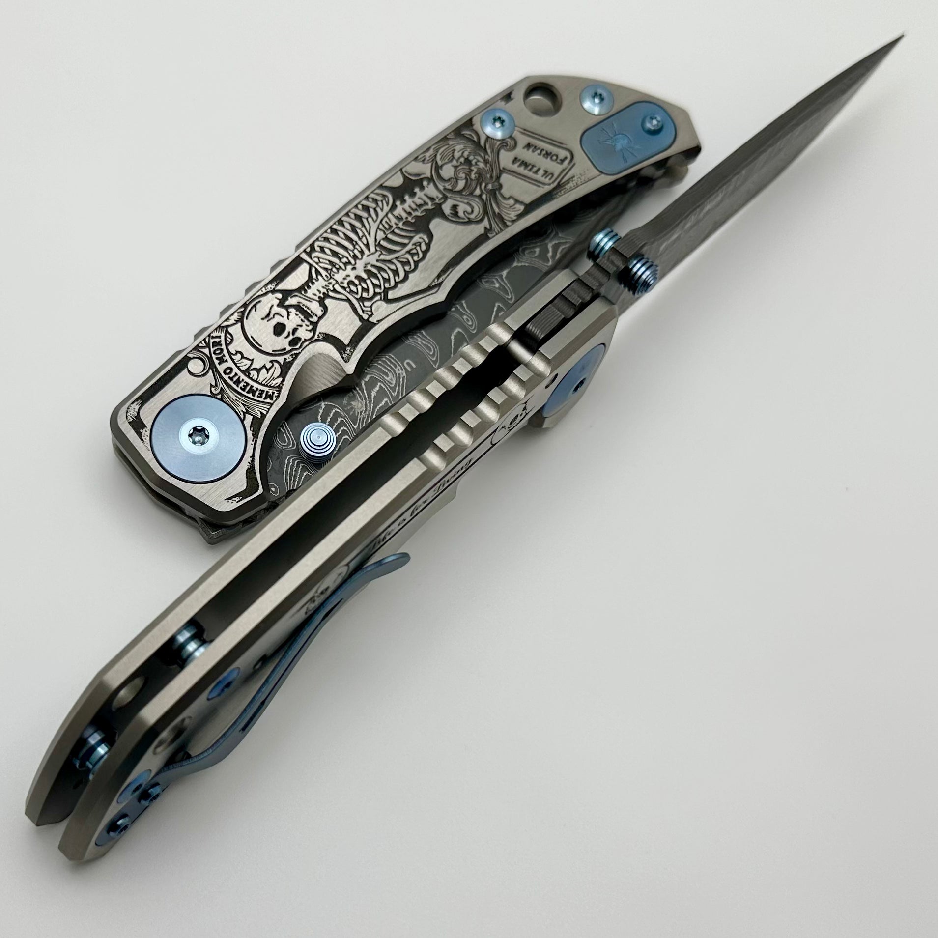 Spartan Blades Harsey Folder 2023 Memento Mori Edition - Premium Damascus Folding Knife