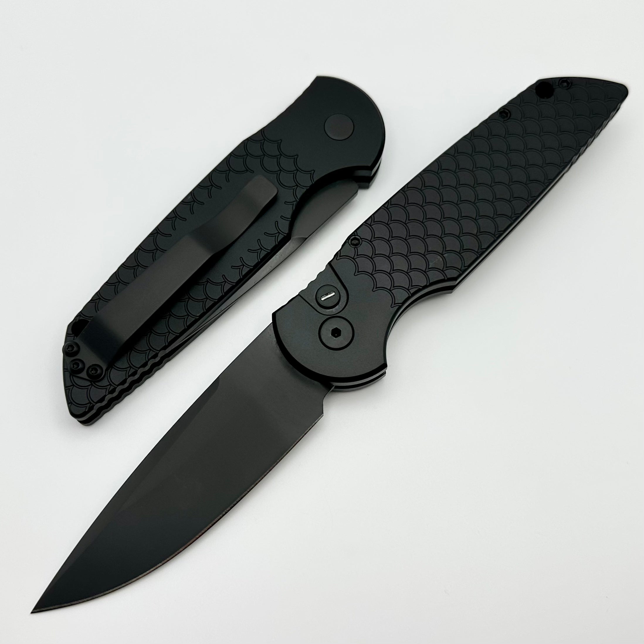 Pro-Tech TR-3 X1 Operator Knife - Premium Black Fish Scale Handle & Sterile 154-CM Blade