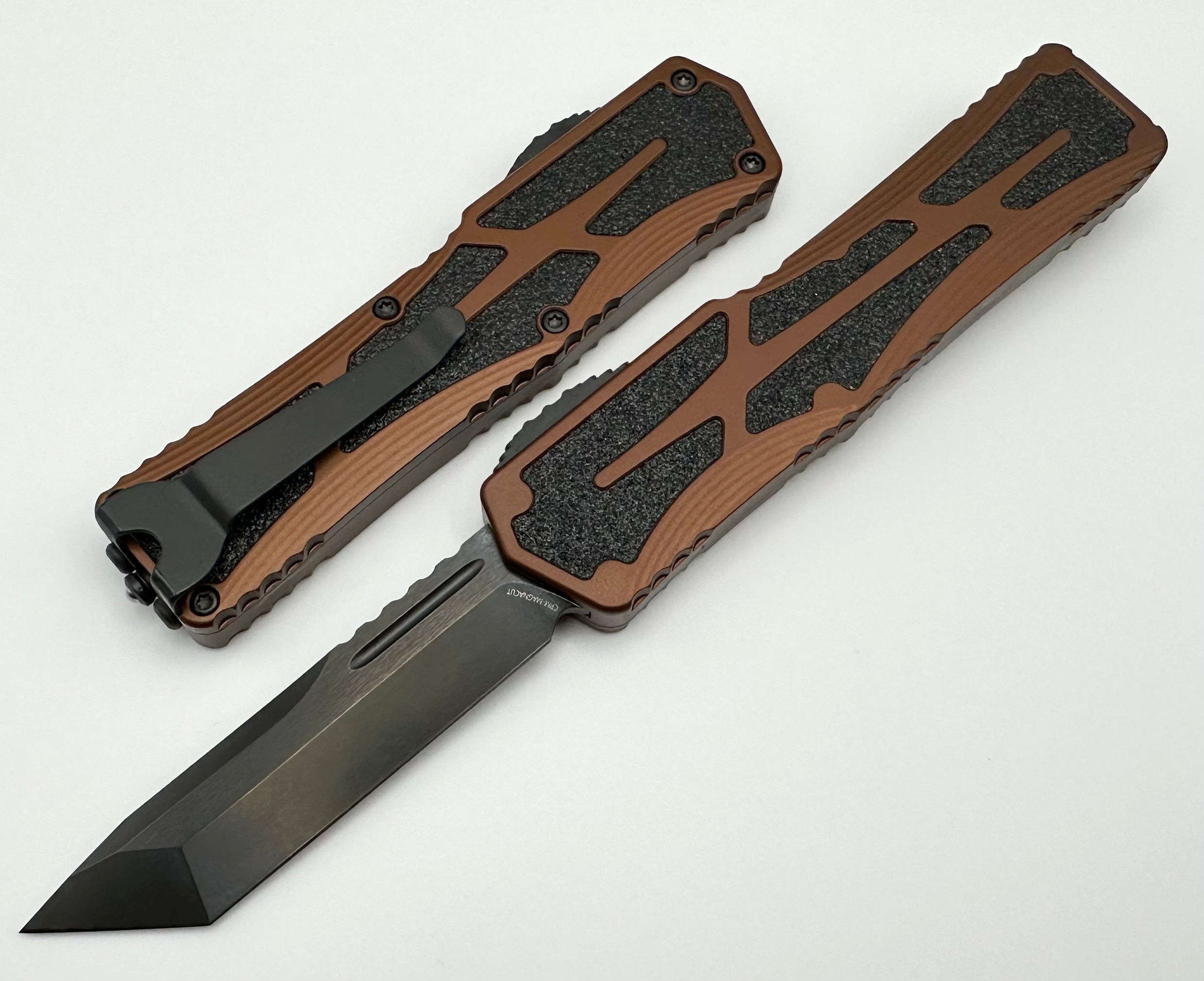 Heretic Knives Colossus DLC Tanto Magnacut - Premium Root Beer Handle Tactical Knife