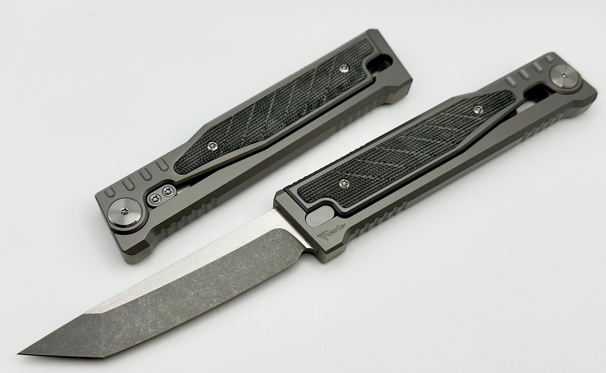 Reate EXO Ultimate EDC Titanium Tanto Knife with Black Micarta Handle