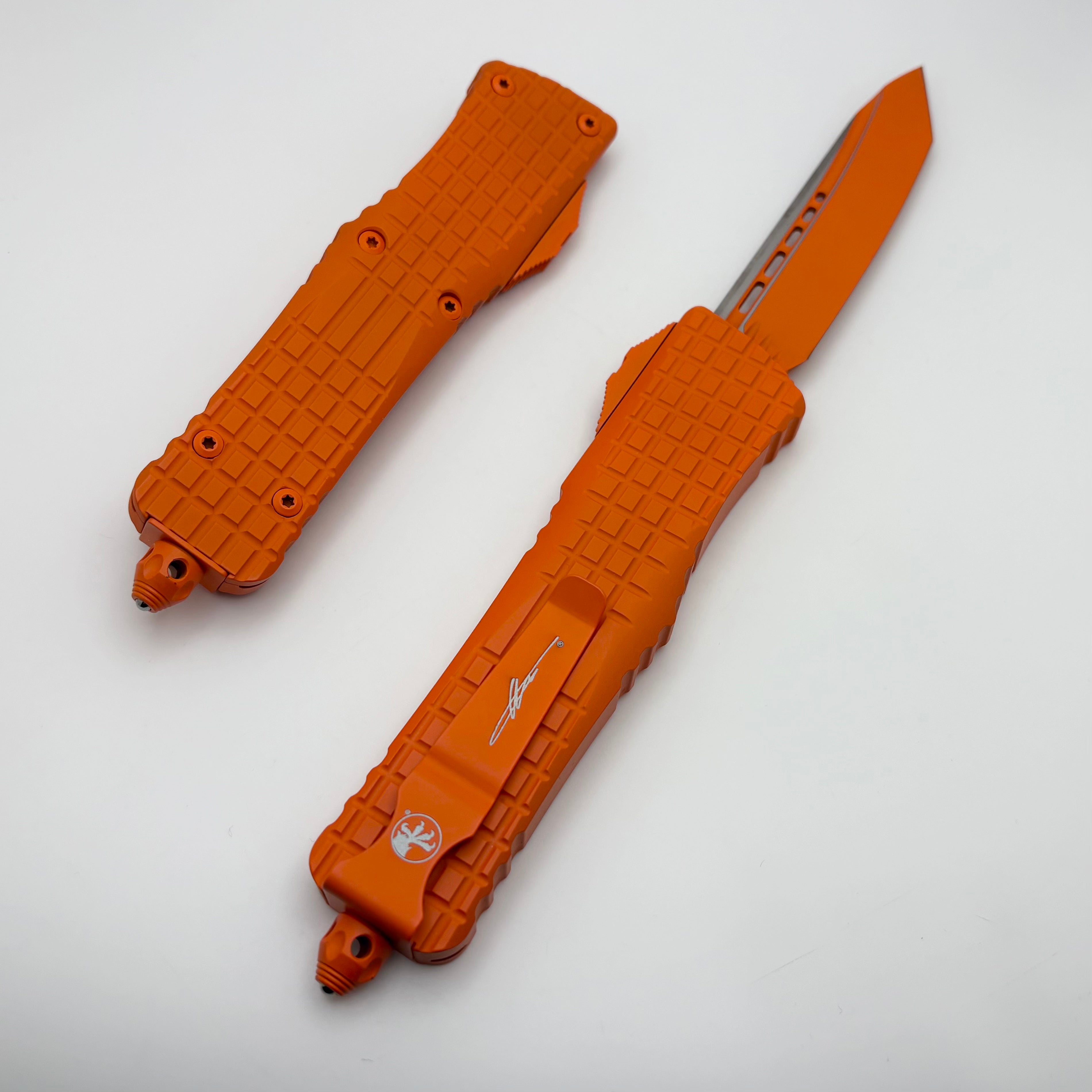 Microtech Combat Troodon Signature Series - Premium Orange Cerakote Tanto Blade