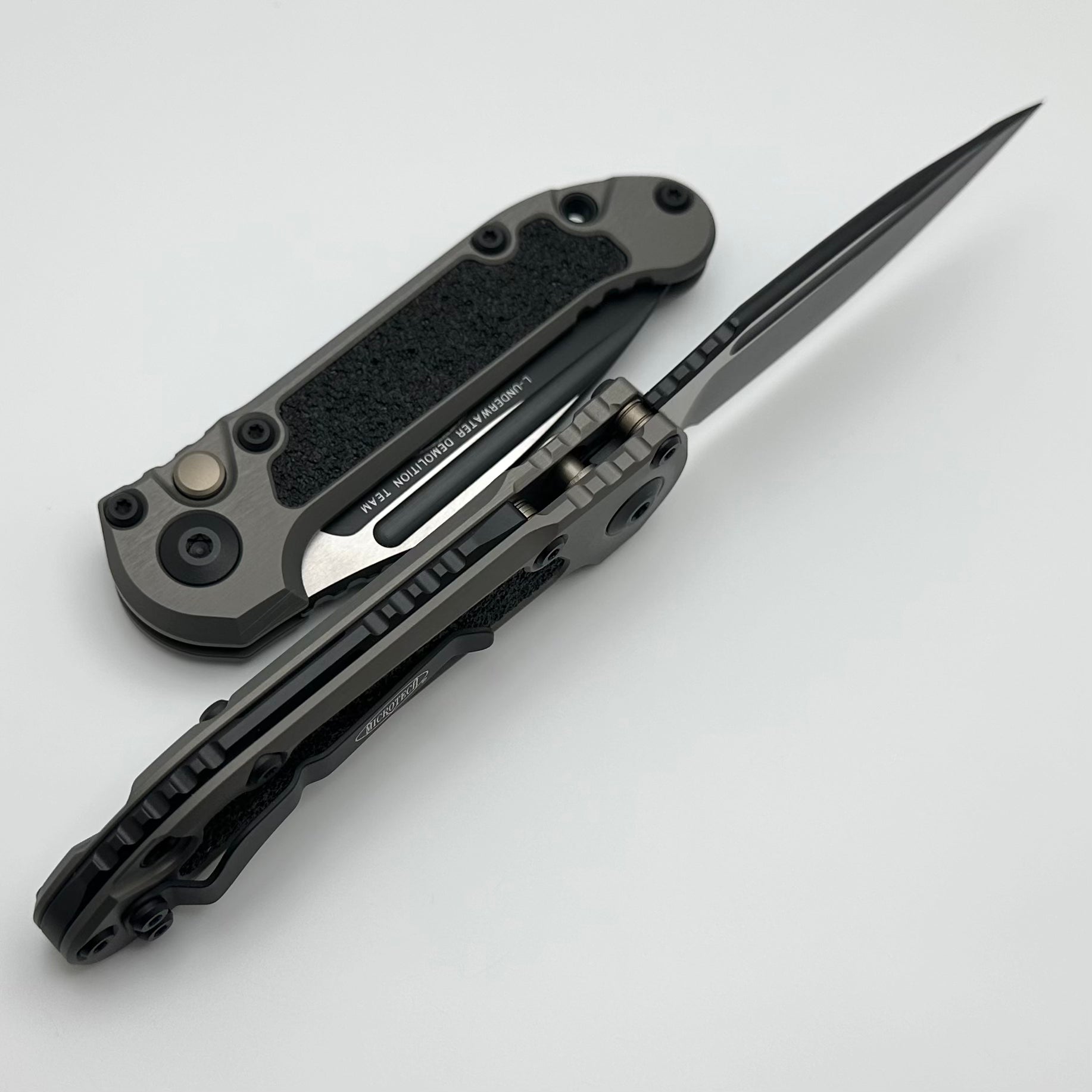 Microtech LUDT Gen III Ultimate Tactical Knife - Black Drop Point with Natural Clear Handle