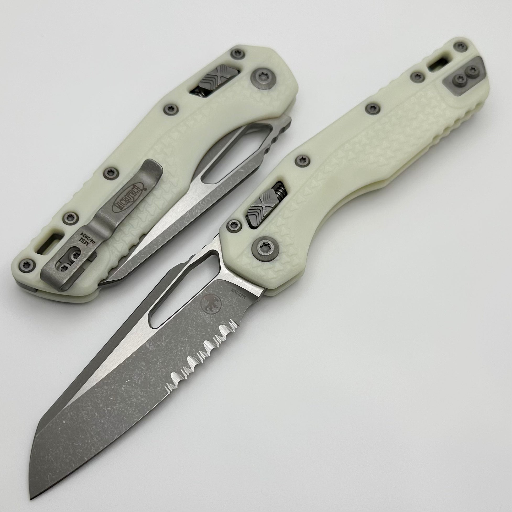 Microtech MSI RAM-LOK Ultimate Folding Knife - White Polymer & Apocalyptic Serrated M390MK