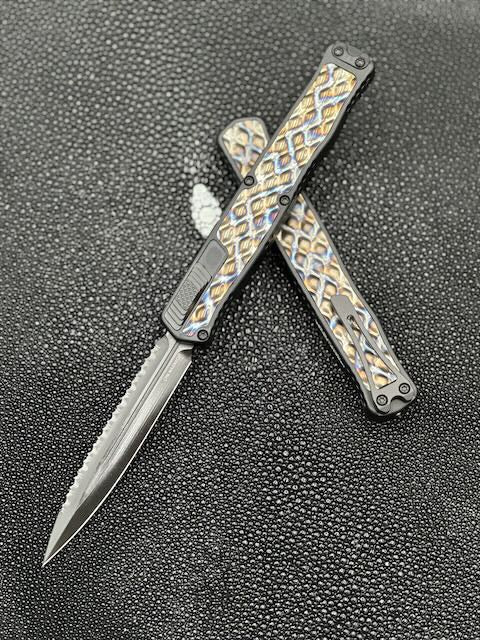 Heretic Knives Cleric II Ultimate Tactical Folding Knife - Flamed Titanium Inlays & DLC Coated Magnacut Blade