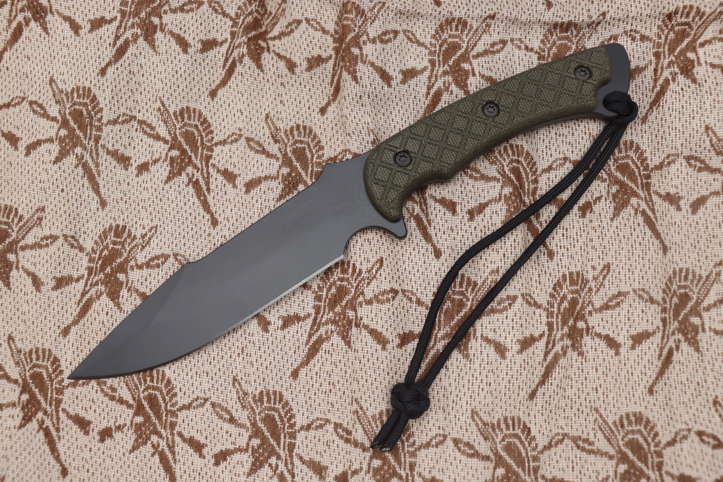 Spartan Blades Horkos Black Combat Knife - Premium Green Micarta Handle & Black Molle Sheath
