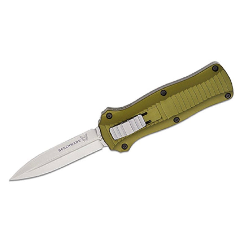 Premium Benchmade Mini Infidel Tactical Knife - Limited Edition Woodland Green Aluminum & S30V