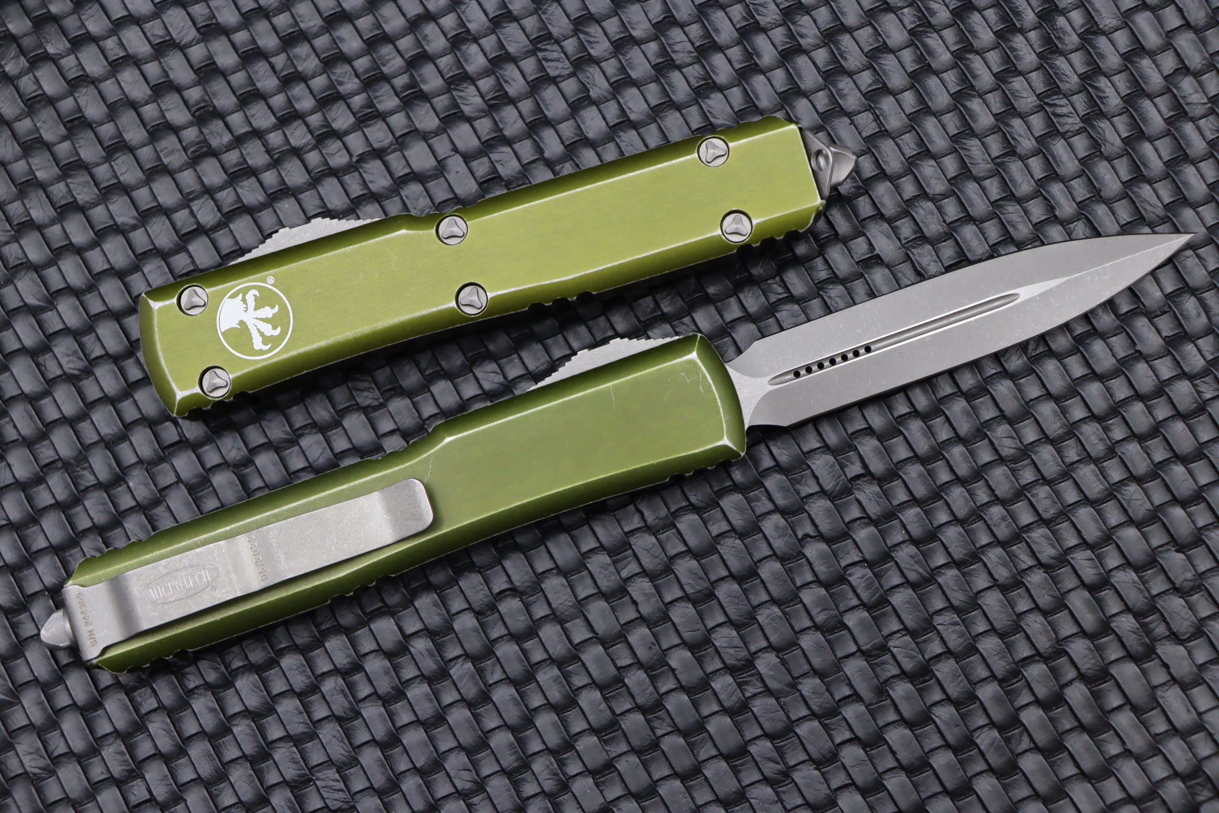 Microtech Ultratech Premium Double Edge Knife - Distressed OD Green