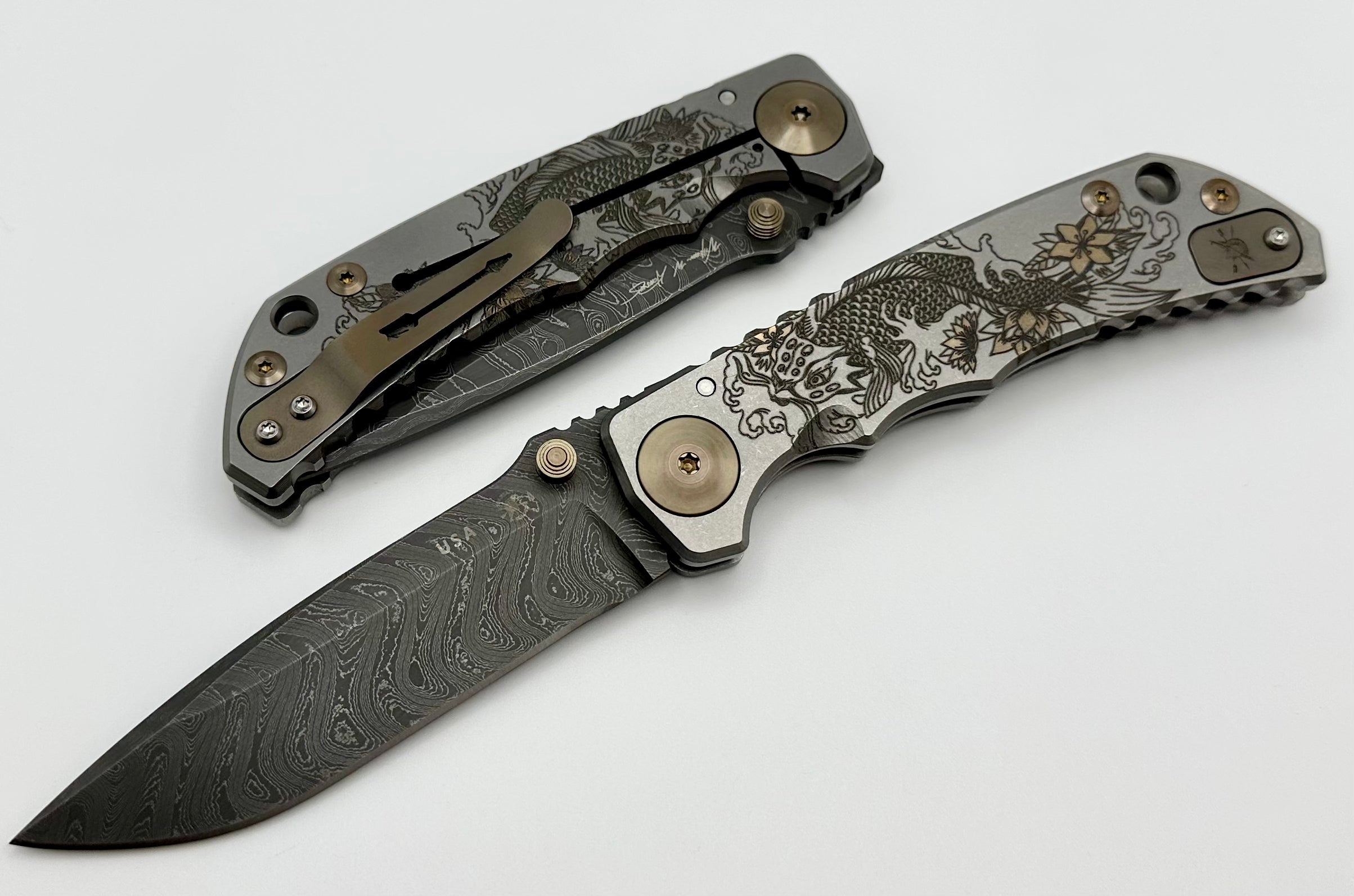 Premium Spartan Blades Harsey Folder 2022 Special Edition - Koi Fish Damascus