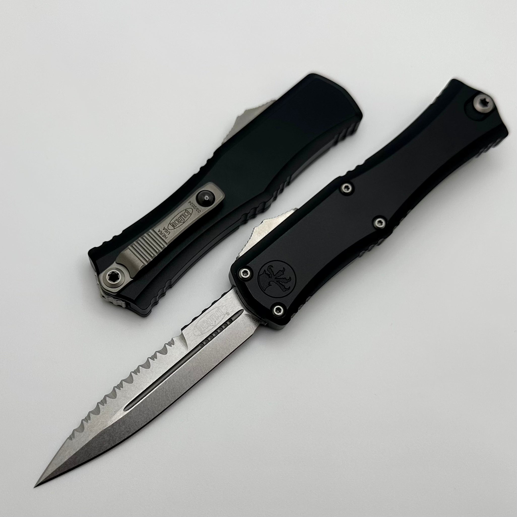 Microtech Premium Mini Hera Serrated OTF Knife - Ultimate EDC Tool