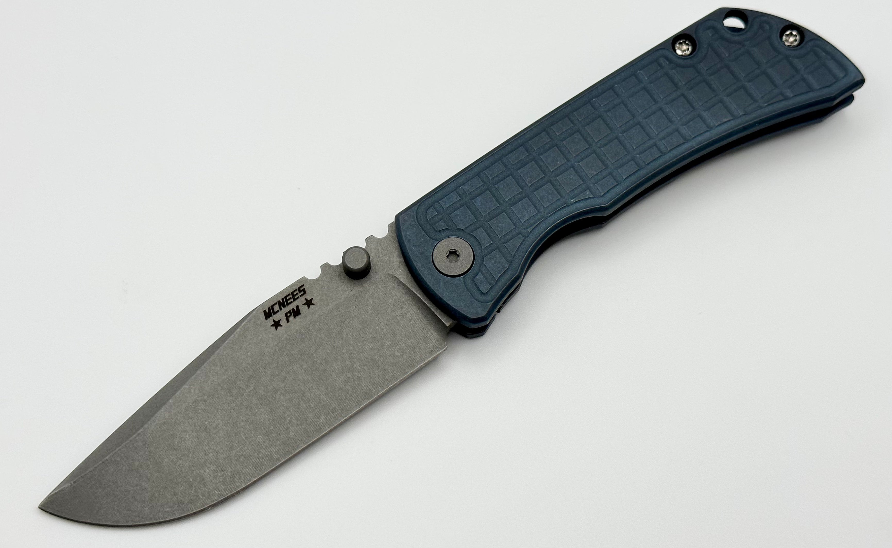 McNees Performance Machined Mac 2 3 Matte Stonewash Blue FRAG - Premium Tactical Knife