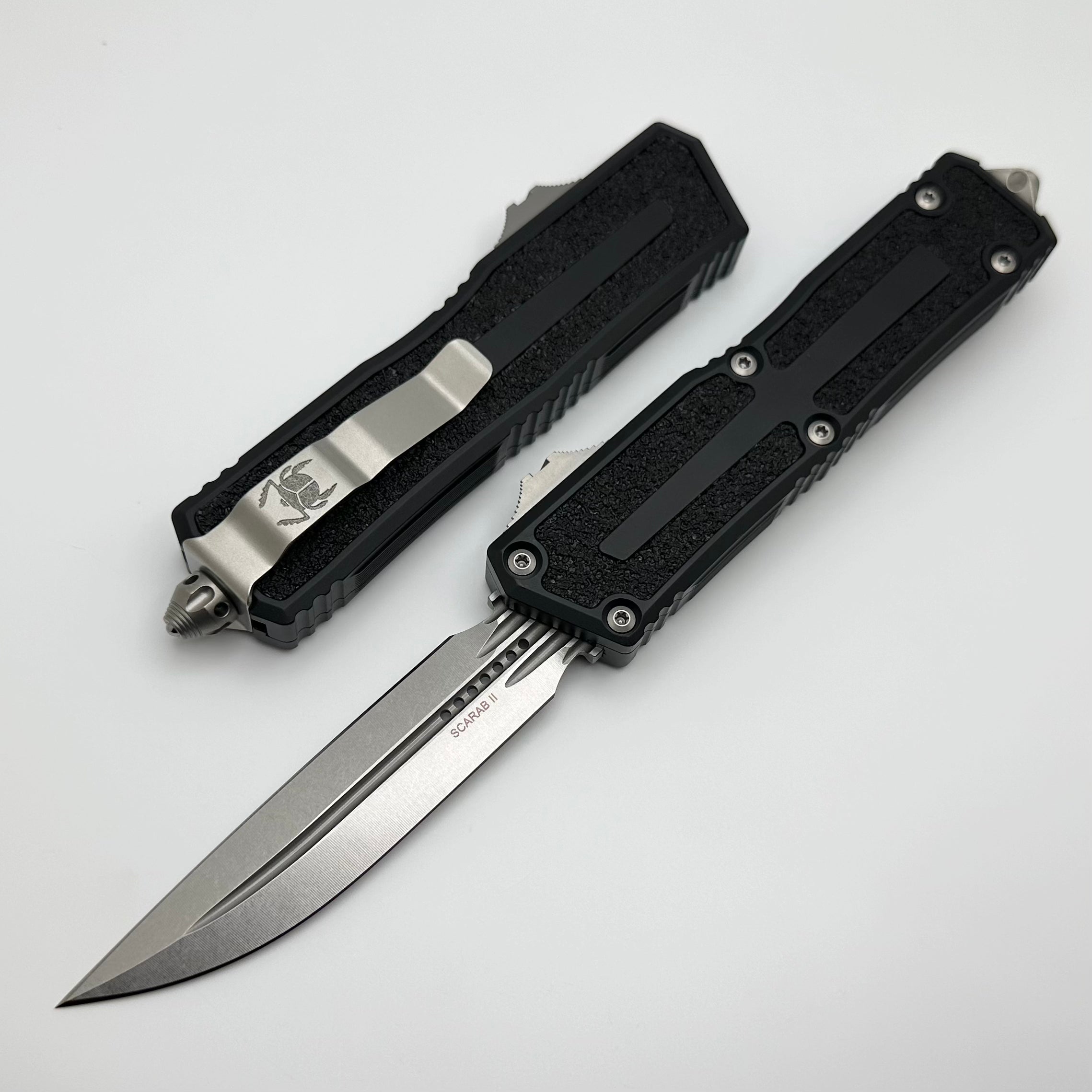 Microtech Scarab 2 Gen 3 D/E-S Stonewash Standard 1180-10 - Ultimate Tactical OTF Knife