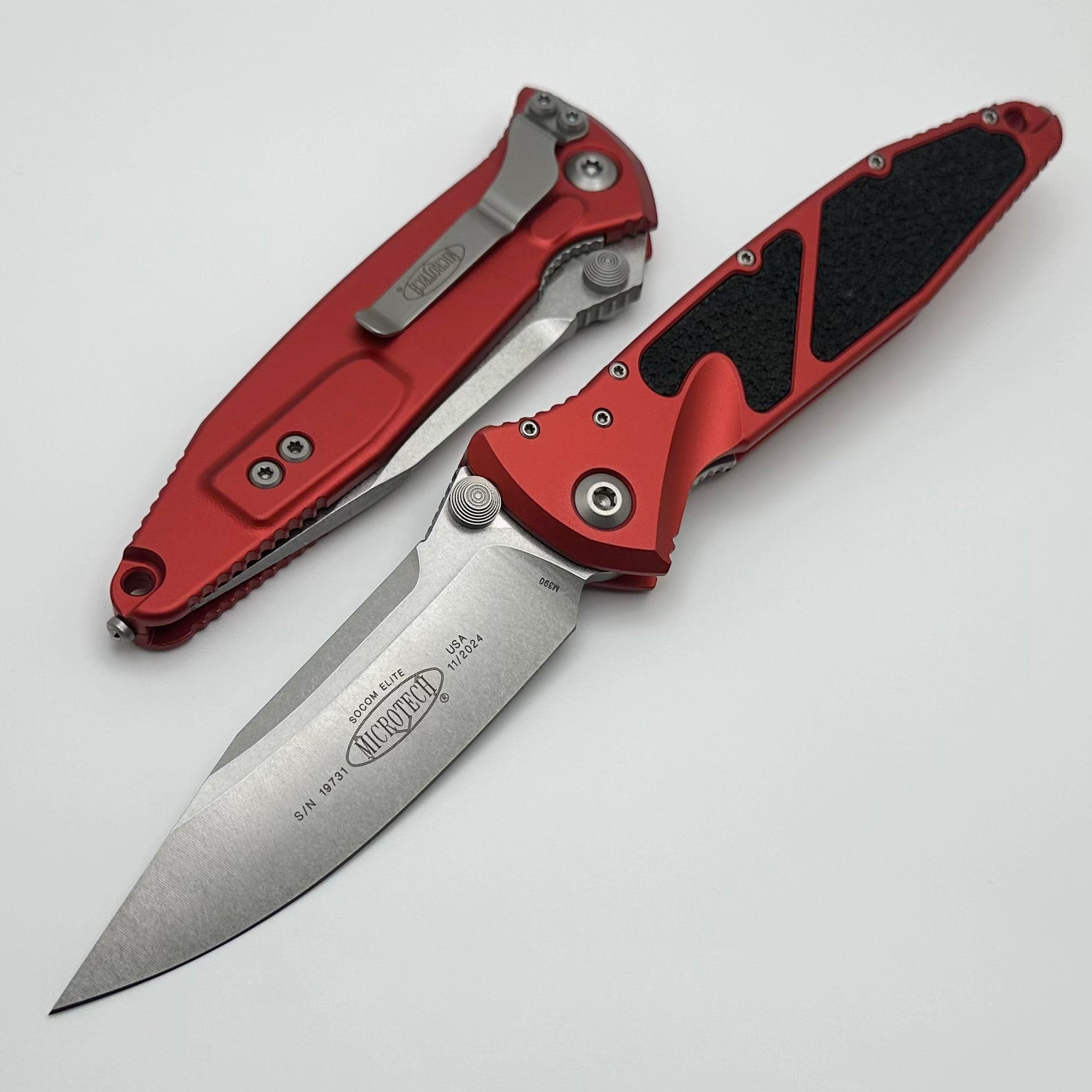 Microtech Socom Elite S/E Manual Red Stonewash Tactical Knife