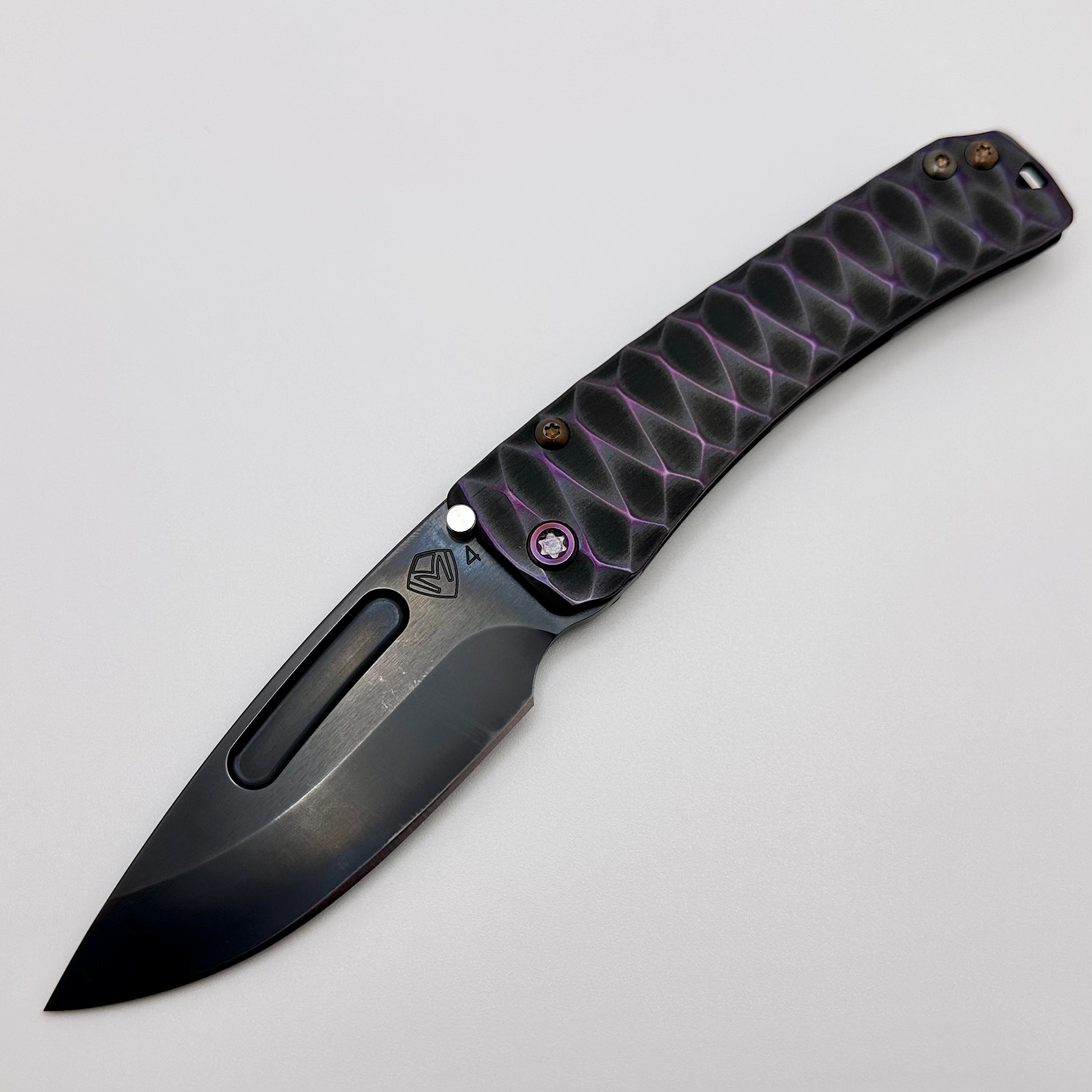 Medford Slim Midi PVD Drop Point Knife | Premium S45VN Blade & Violet Diamondhead Handles