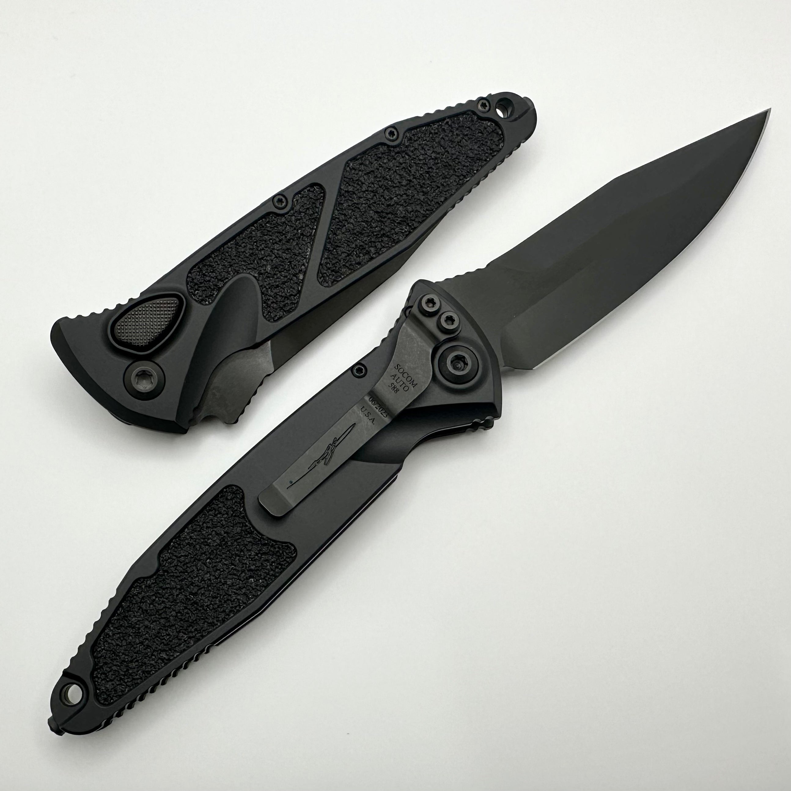 Microtech Socom Elite Shadow Tactical Knife - DLC Coated Spear Point Blade, Limited Edition