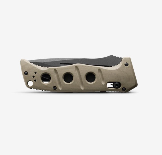 Premium Benchmade Adamas Desert Tan Tactical Knife - Cruwear Steel & G10 Handle