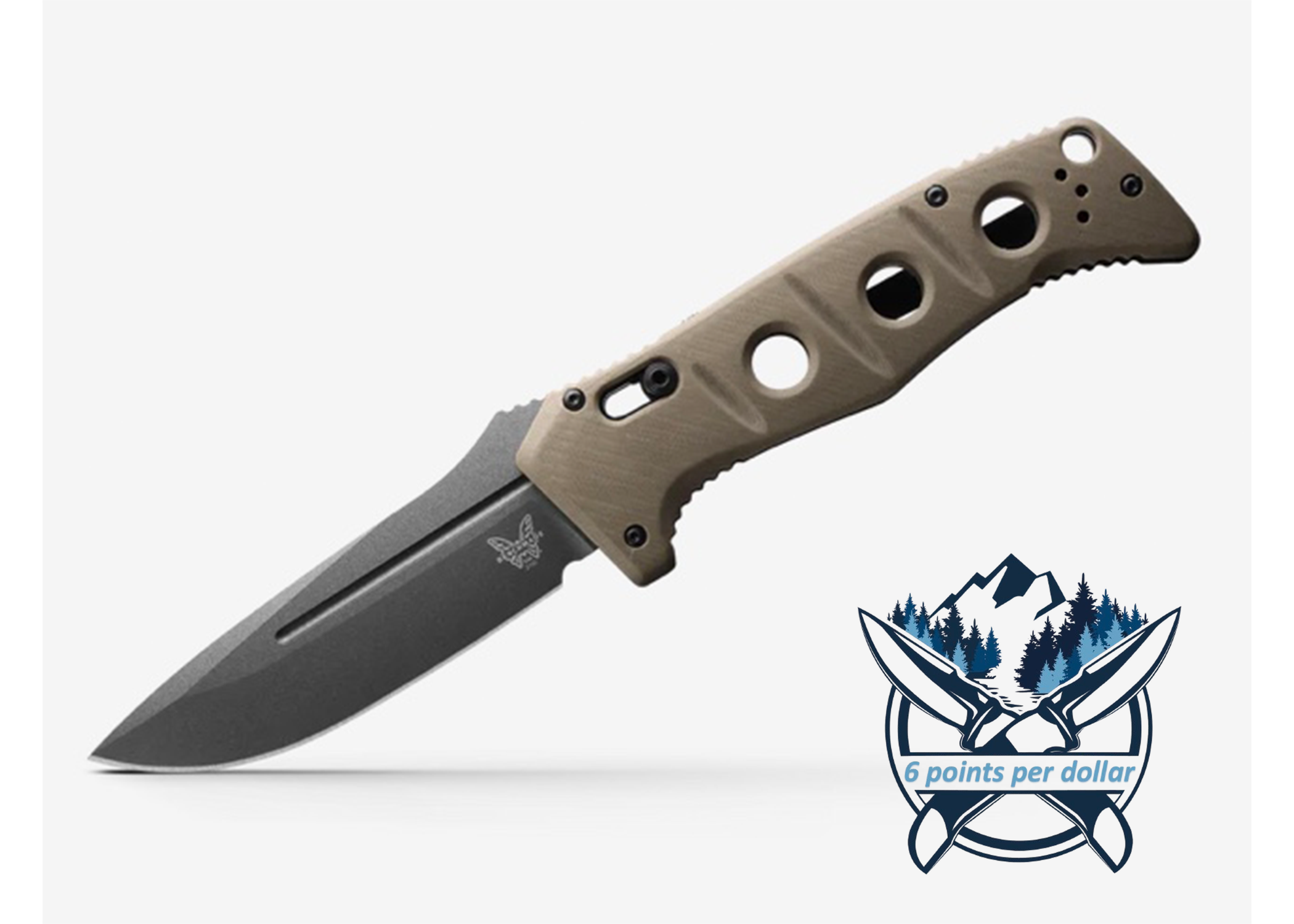 Premium Benchmade Adamas Desert Tan Tactical Knife - Cruwear Steel & G10 Handle