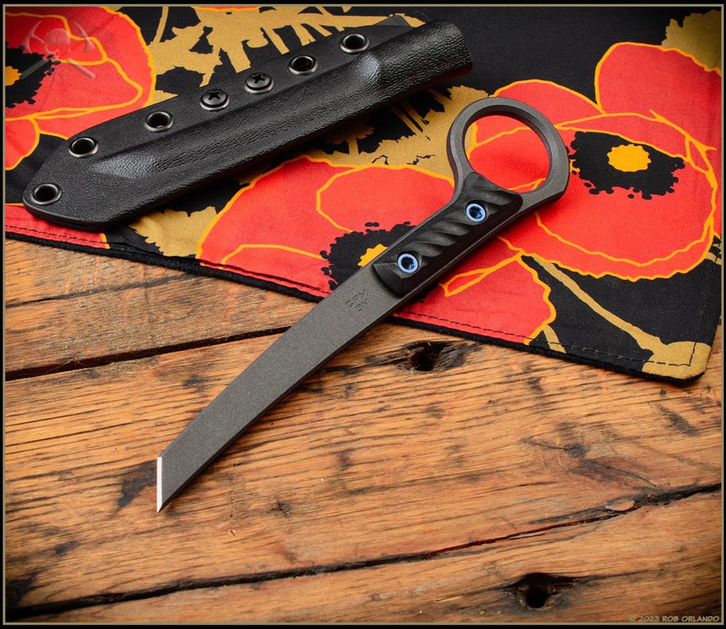 RMJ Tactical Stabby Guy - Premium Cobalt Cerakote CPM-3V Blade with Black G-10 Handle