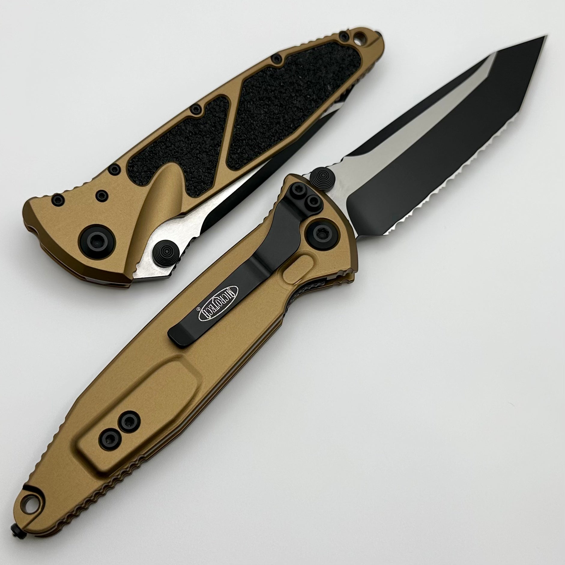 Microtech Socom Elite Tanto Edge Full Serrated Manual Tactical Knife - Premium Tan Finish