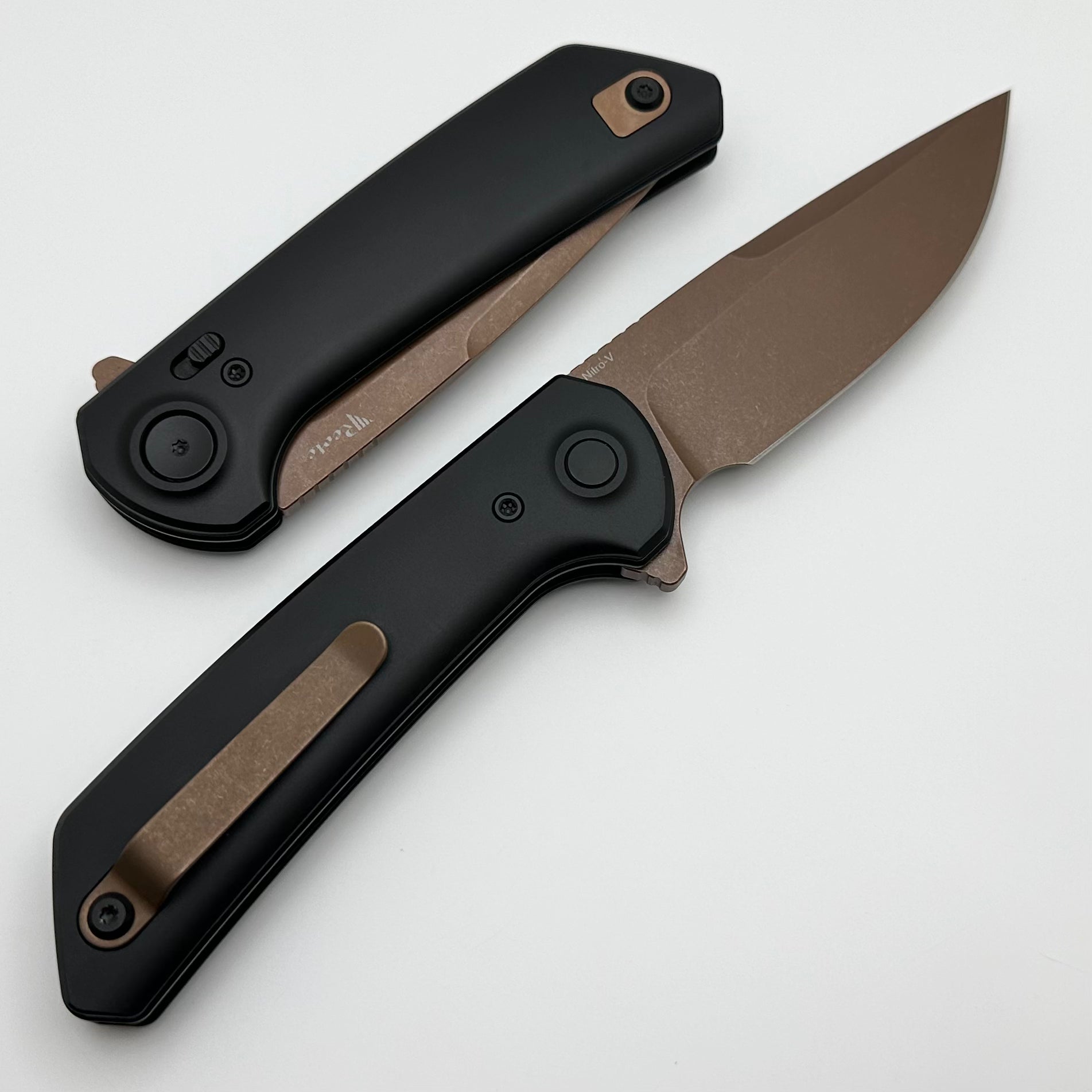 Reate Knives PL-XF: Premium Black Aluminum & Bronze PVD Folding Knife