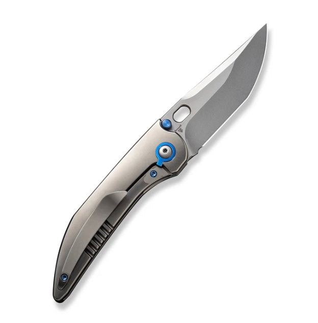 Premium WE Knife Attor: Polished Bead Blasted Titanium Integral Handle with 20CV Blade - Ultimate EDC Upgrade