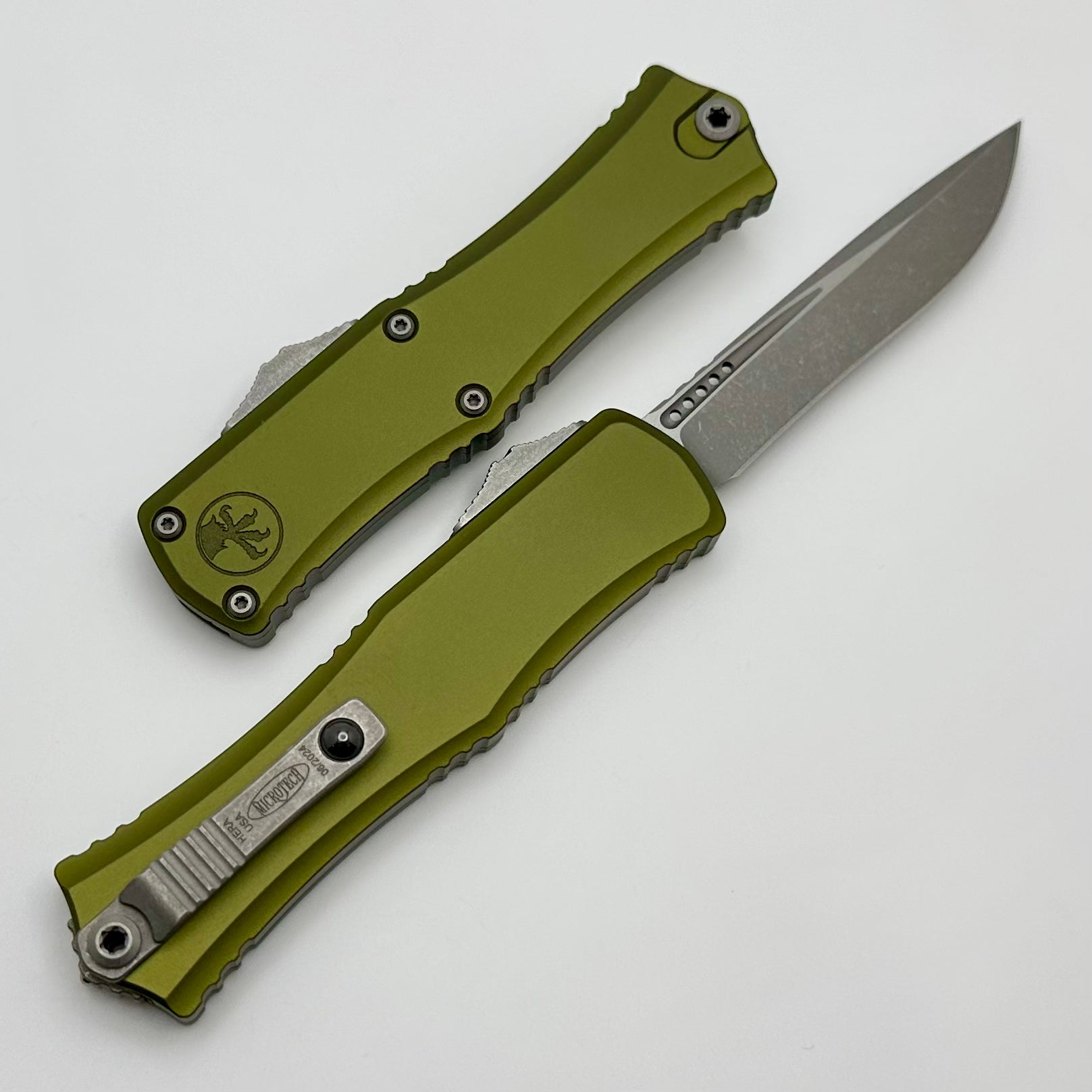 Microtech Premium Mini Hera Apocalyptic OTF Knife - M390MK Blade, OD Green Handle